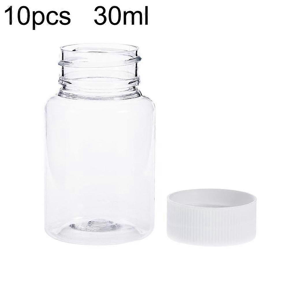 10Pcs 30ml Transparent Plastic Pill Bottles Salt Candy Case Storage Container