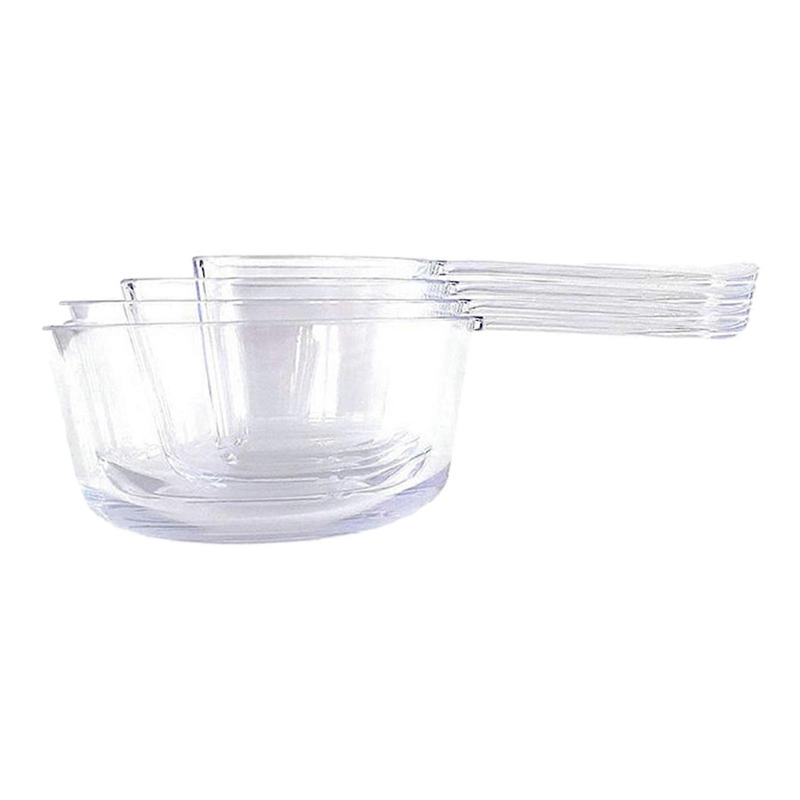 JiKaiX 4Pcs Measuring Spoon Transparent Measuring Scoop Set with Scale Stackable Design Measurement Tools for Kitchen