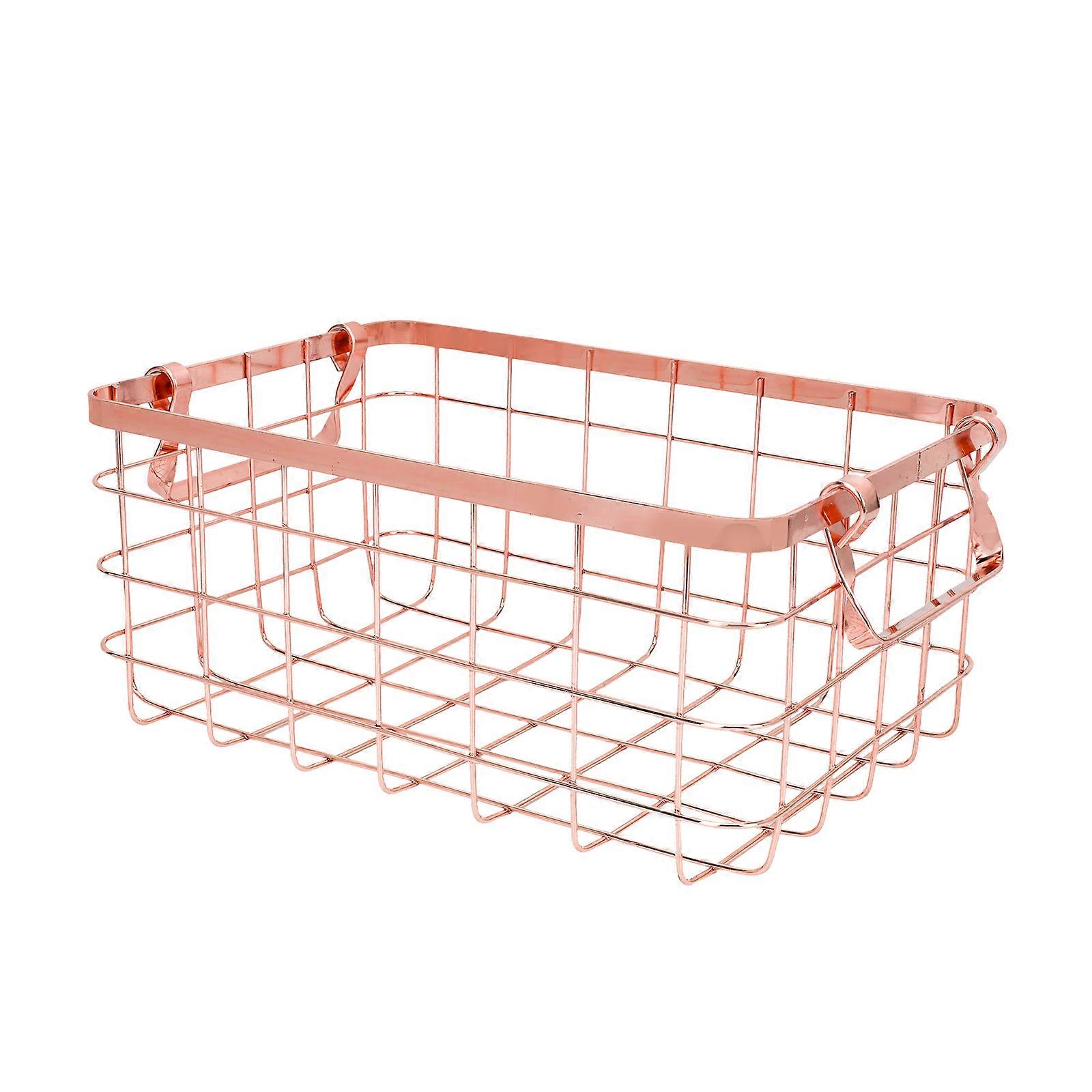 Wire Basket Nordic Style Basket with Handle Iron-art Storage Basket for Home Office