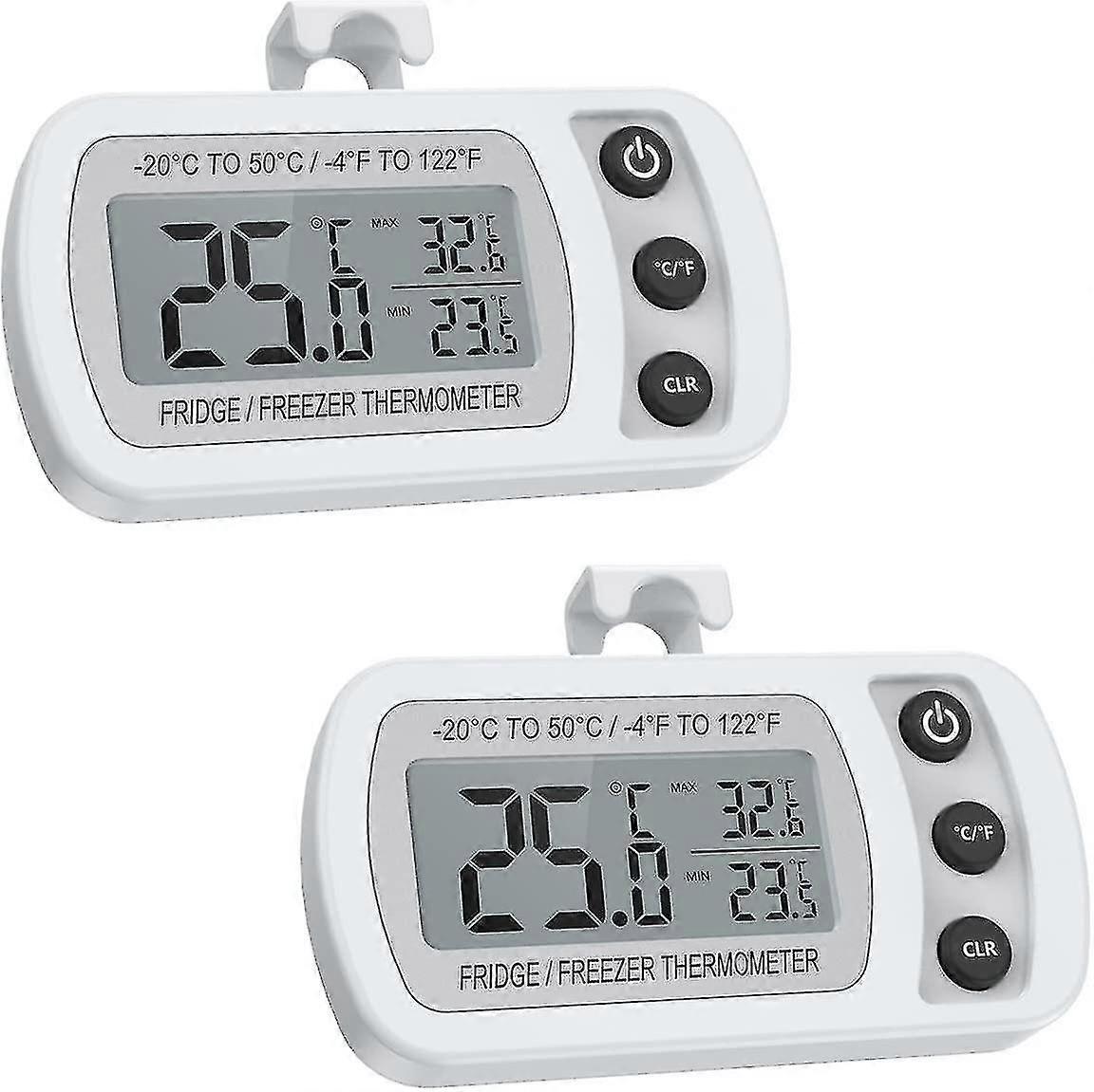 2 Pack Healwe Refrigerator Thermometer, Digital Freezer/fridge Thermometer