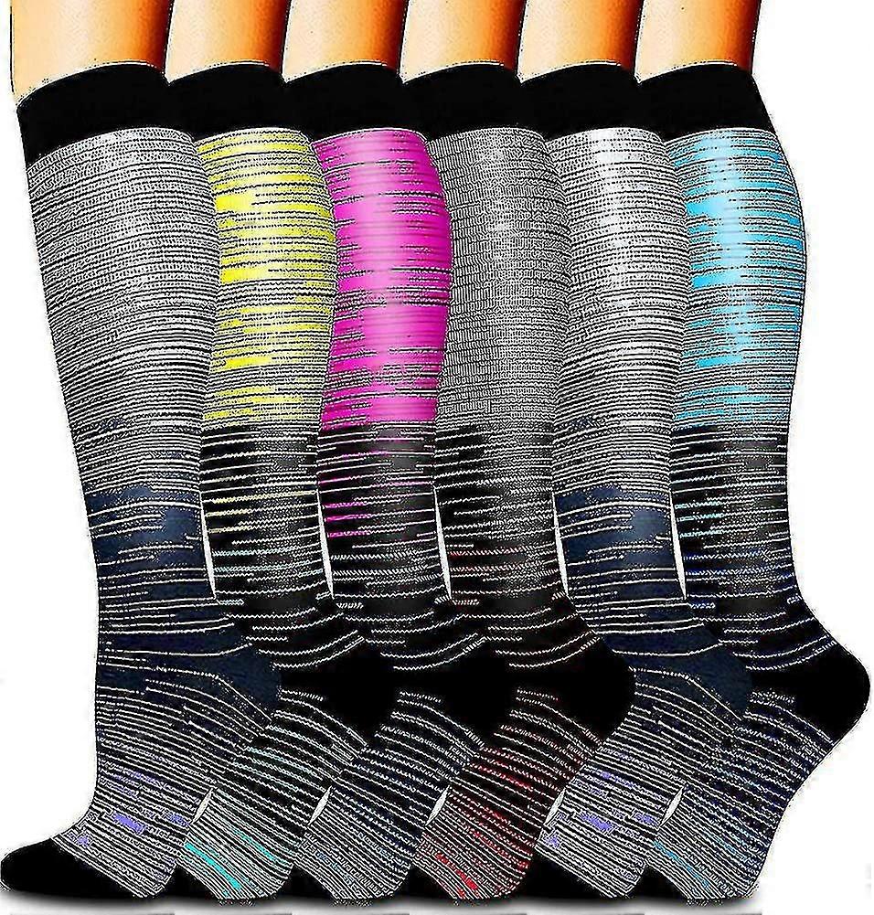 6 Pack Copper Unisex Compression Socks Circulationbest Support For Medical