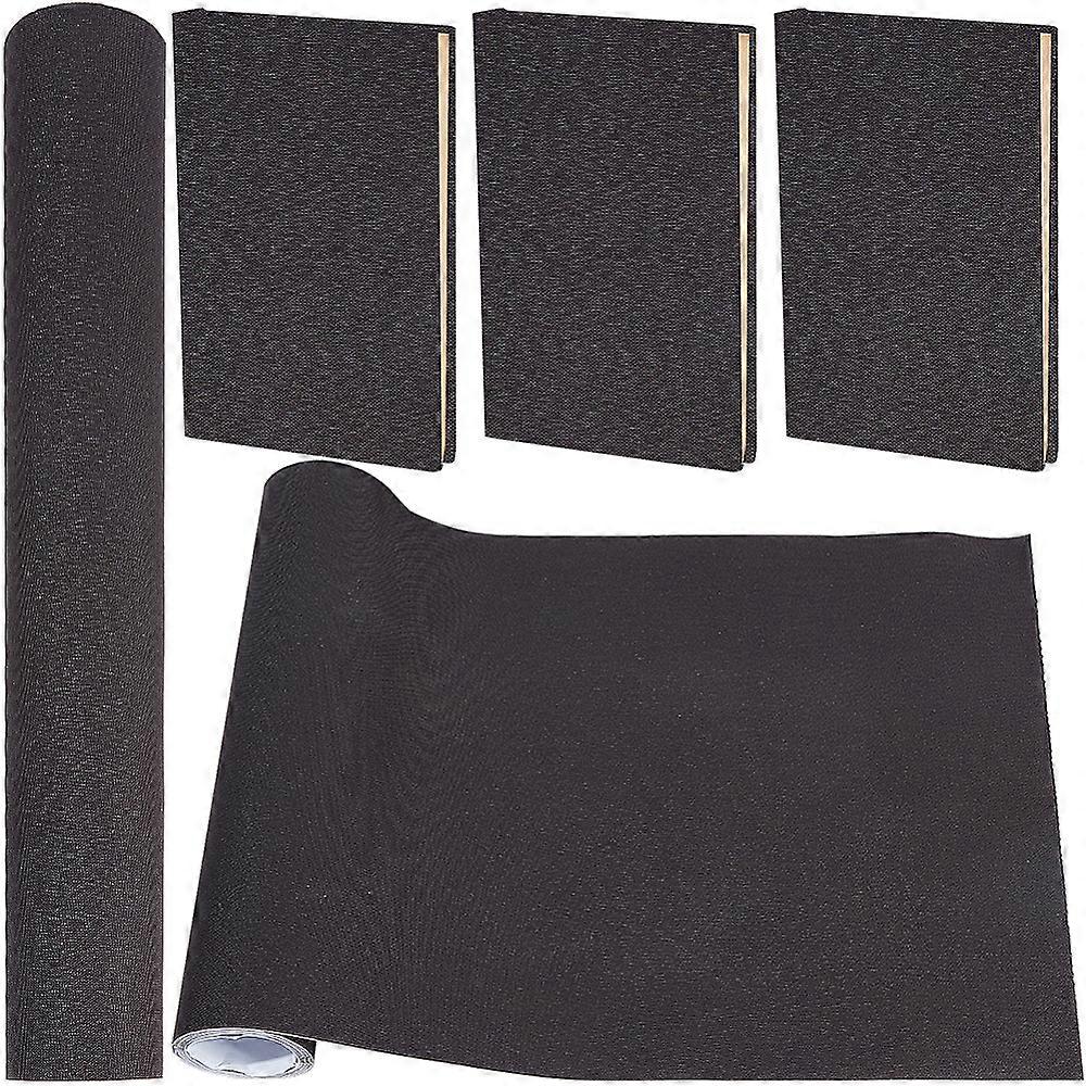 Self-adhesion Linen Book Covers Black 2000x425x0.5mm
