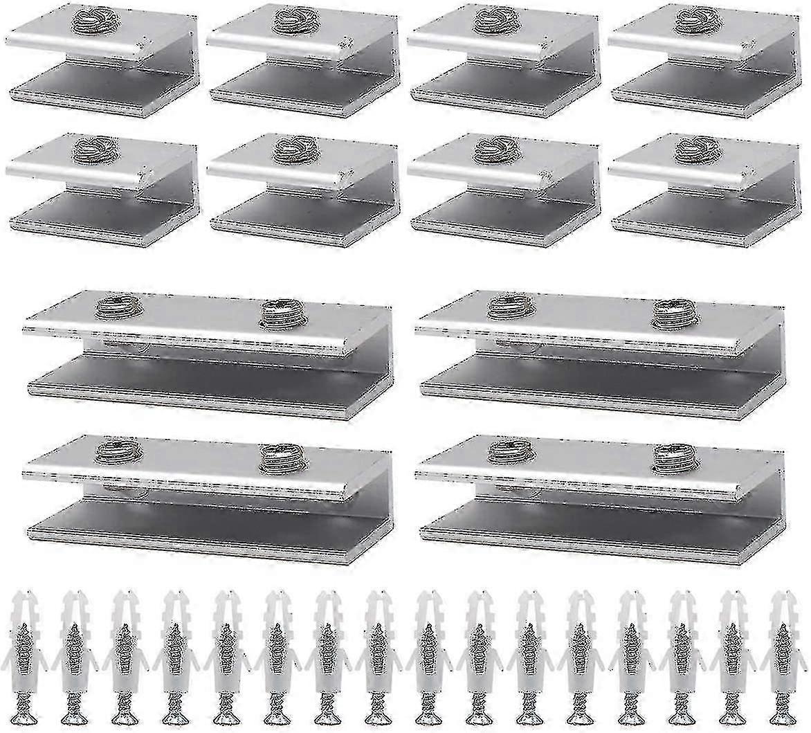 12 Pcs Glass Brackets  Shelf Support Solid Glass Clip Shelf Adaptive 6-8mm