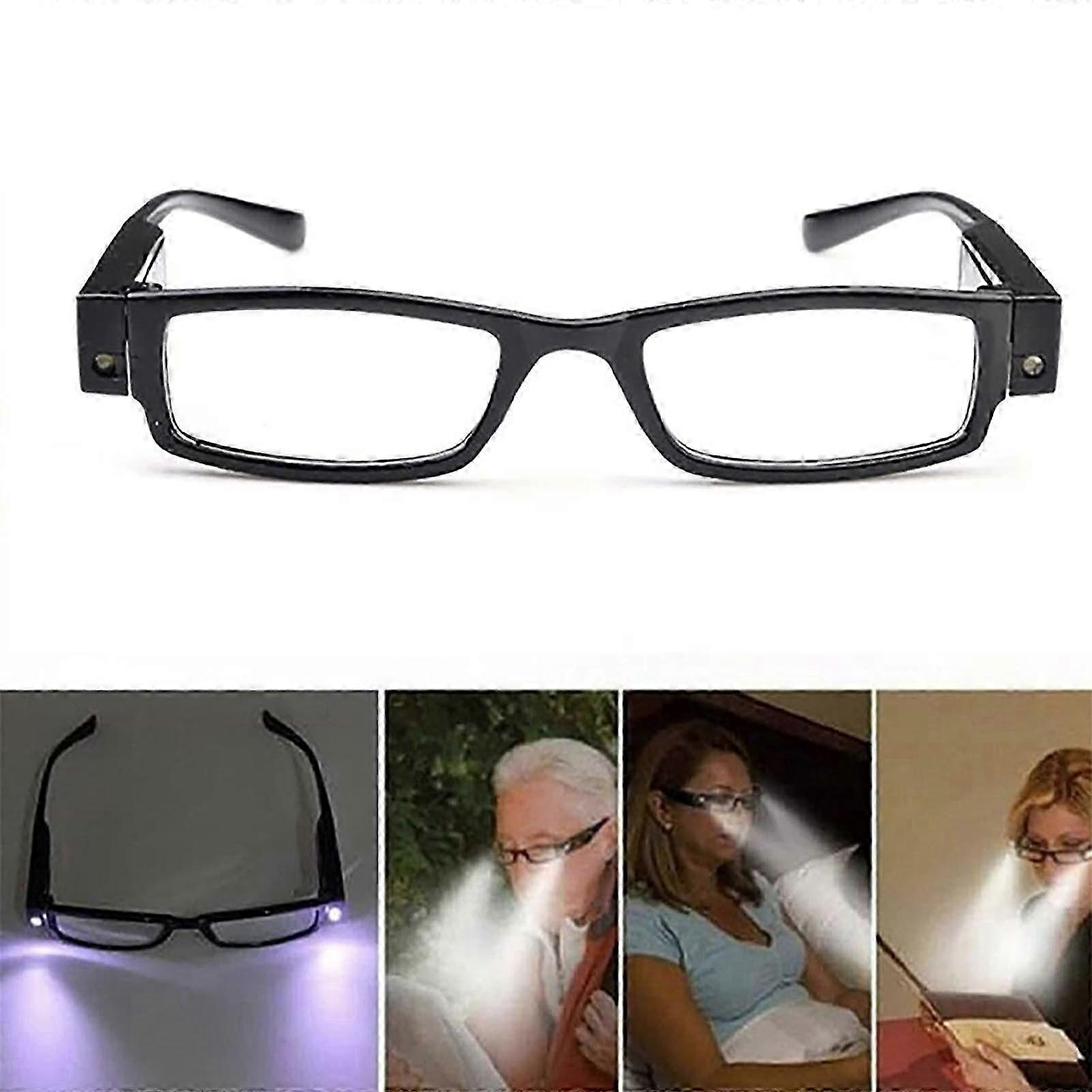 Lunettes de lecture led avec lumière et lunettes de lecture lumineuses pour les personnes âgées