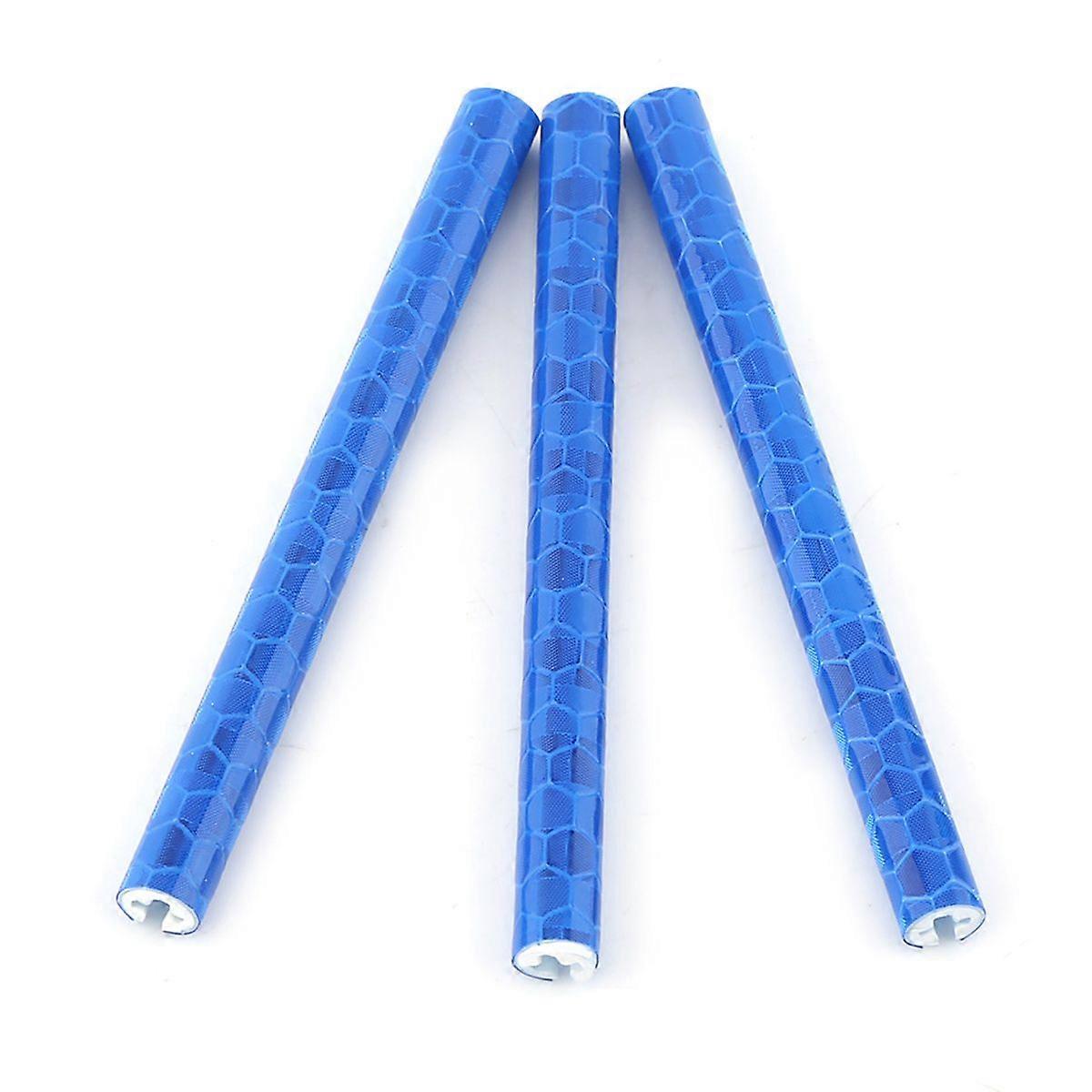 24pcs bicycle wheel color reflective spoke riding installation clamp Warning strip (blue)