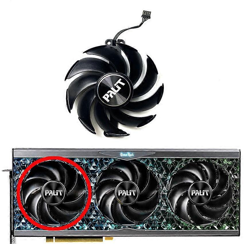 Graphics Card Left Cooling Fan Replacement Parts for PALIT RTX4070tiS 4080 4090GameRock Graphics Card [1x OR-Left Cooling Fan (with metal label)]