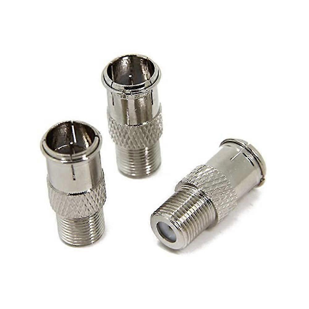 3-pa F Type Qui Push On Adaptor For Rvs And Camping Tv Contion, F-pin Push-on Male To Female Contor, Easy Cont And Discont,4572