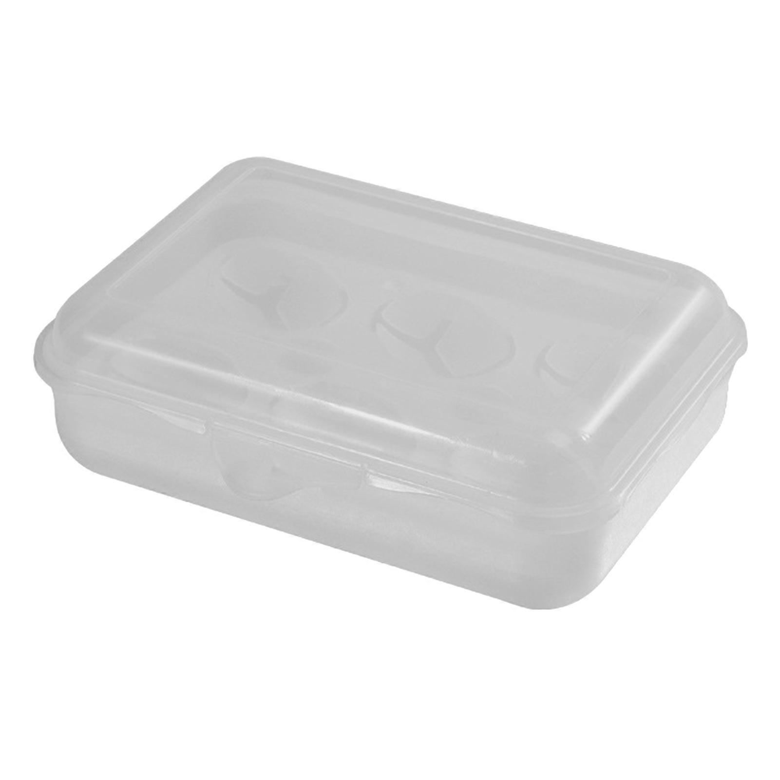 Egg Container Portable Shockproof Transparent Plastic 6 Compartment Egg Carrier Box for Outdoor Camping