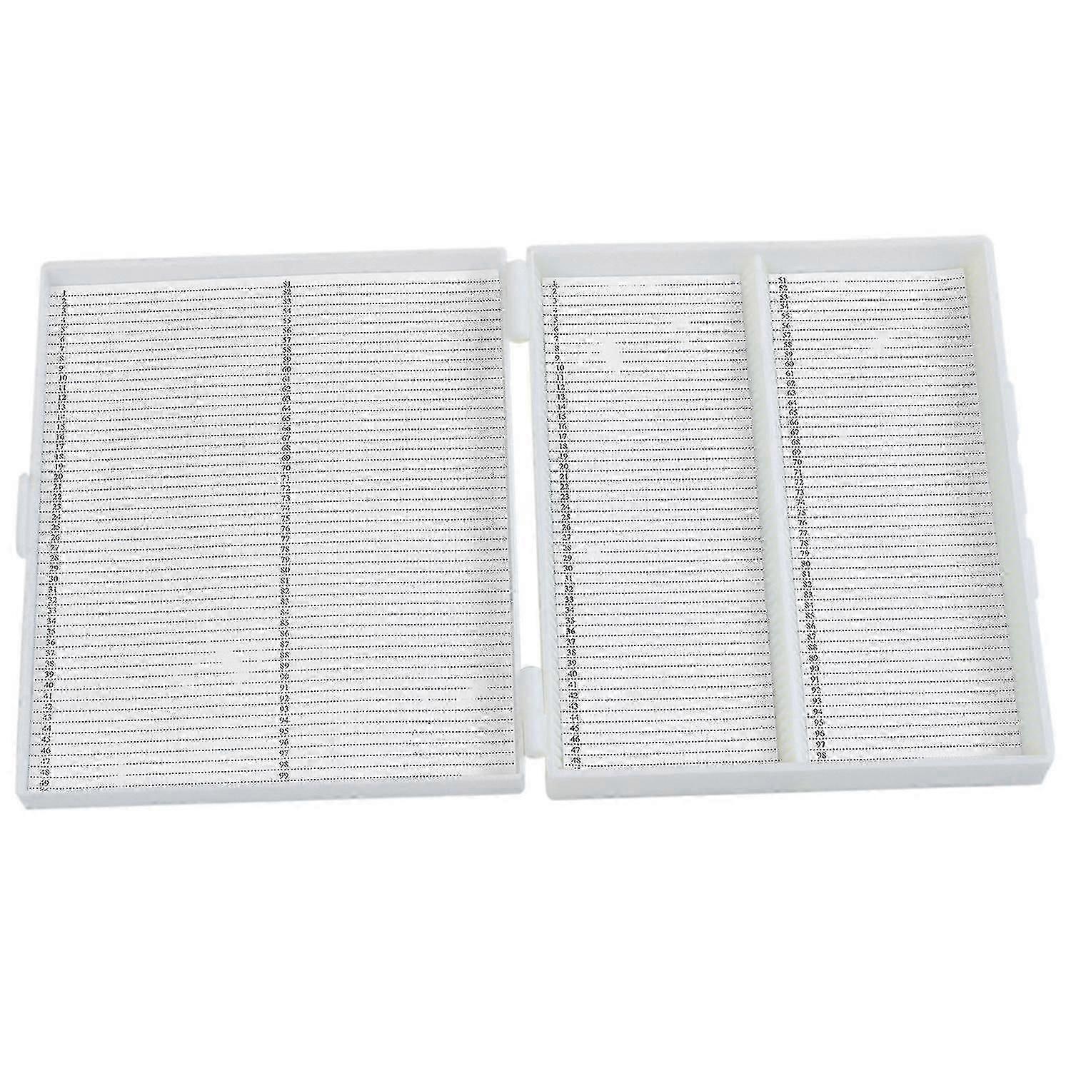 20cm X 16cm White Plastic Rectangular 100 Slides Microscope Box
