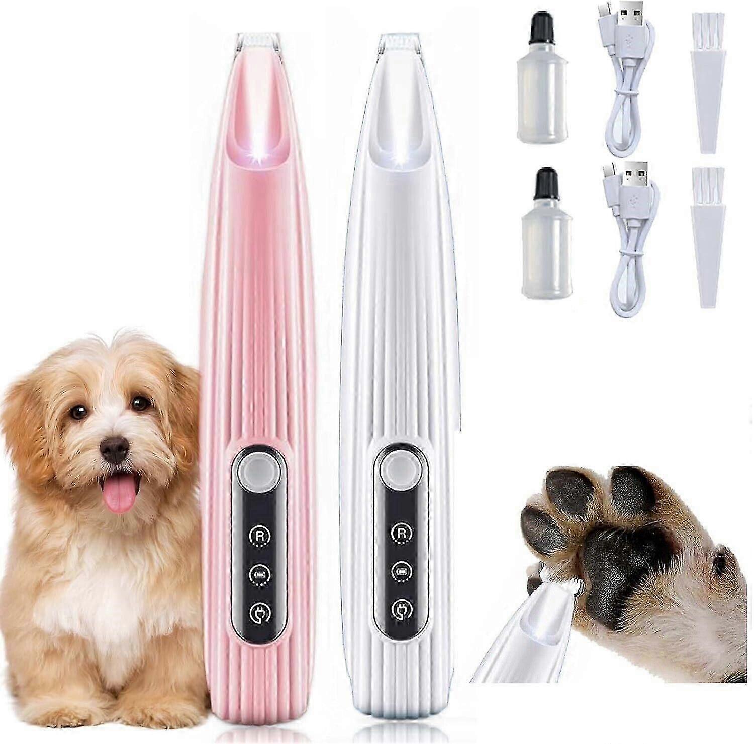 New Dog Paw Trimmer with LED Light Fully Waterproof Pet Hair Trimmer with LED Display Dog Clippers for Grooming 18mm Widen Blade