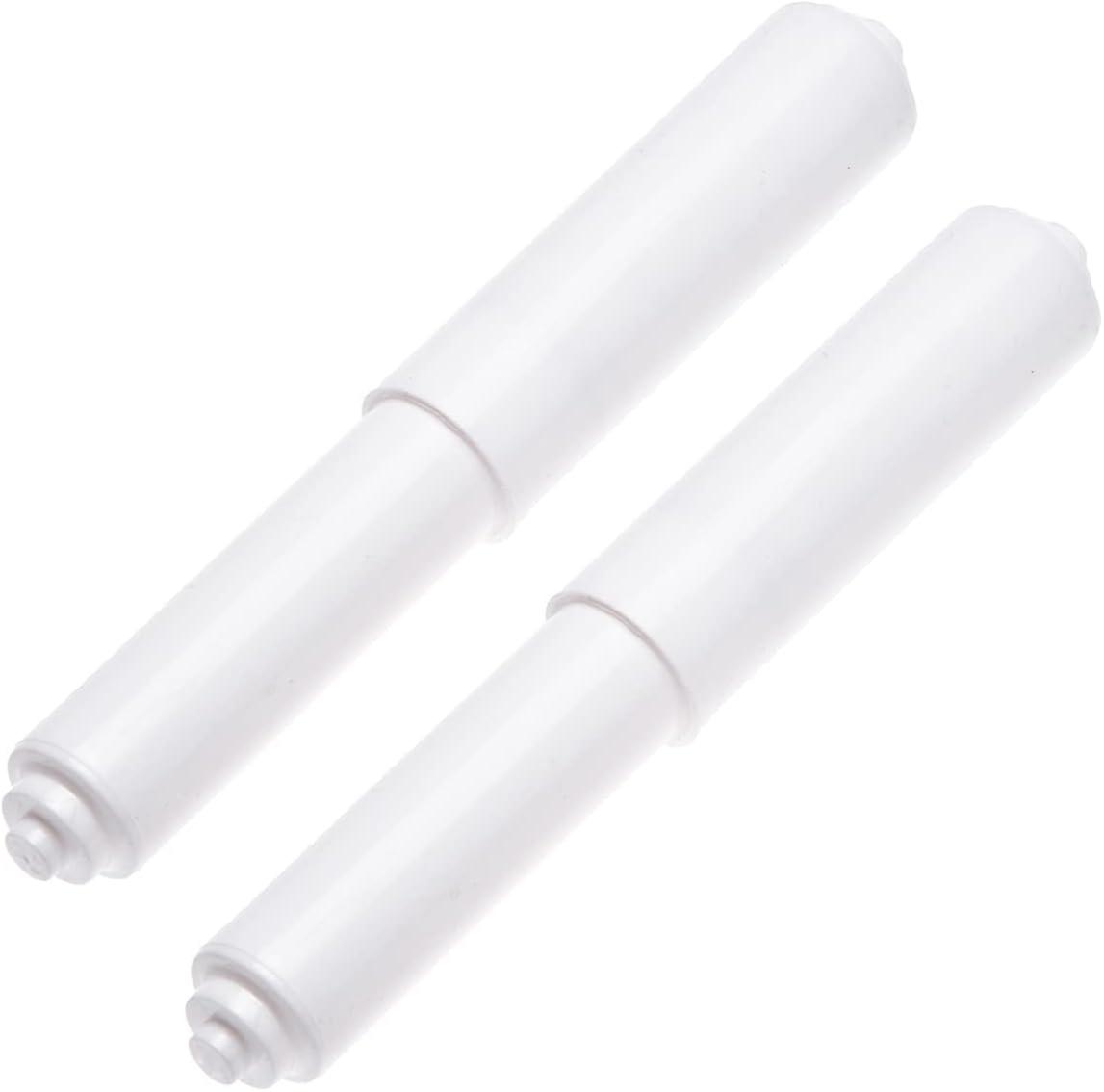 2er-Pack - Weißer Toilettenpapierhalter mit Federrolle
