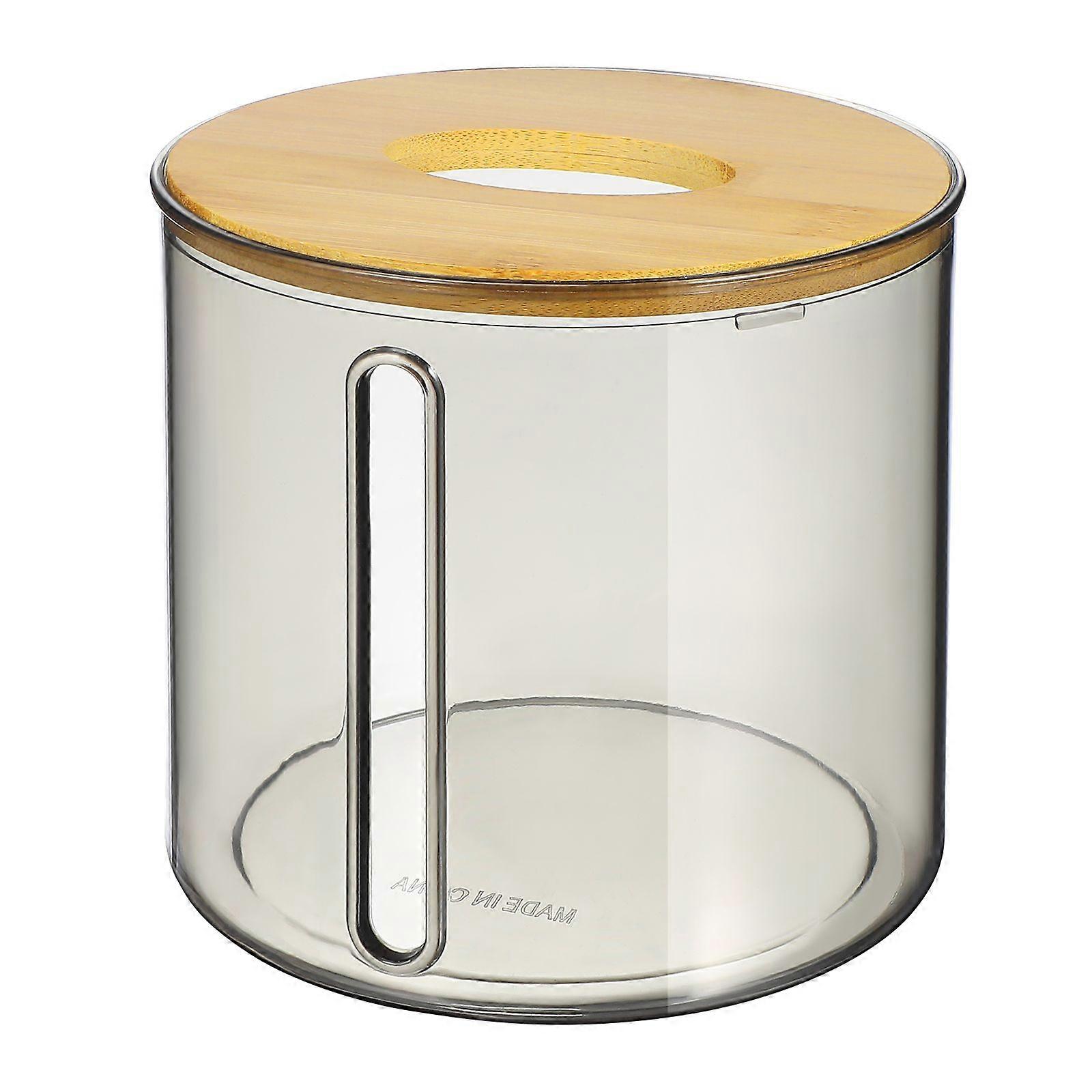 Household Roll Paper Dispenser Tabletop Napkin Holder Round Transparent Tissue Paper Container