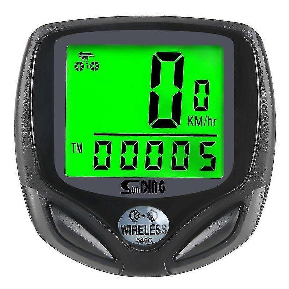 1Pc,  Bike Computer Wireless 16 Function IP54 Waterproof LCD Display -Universal Smart Bicycle Computer, with One-key Wake up function and Day and Nigh