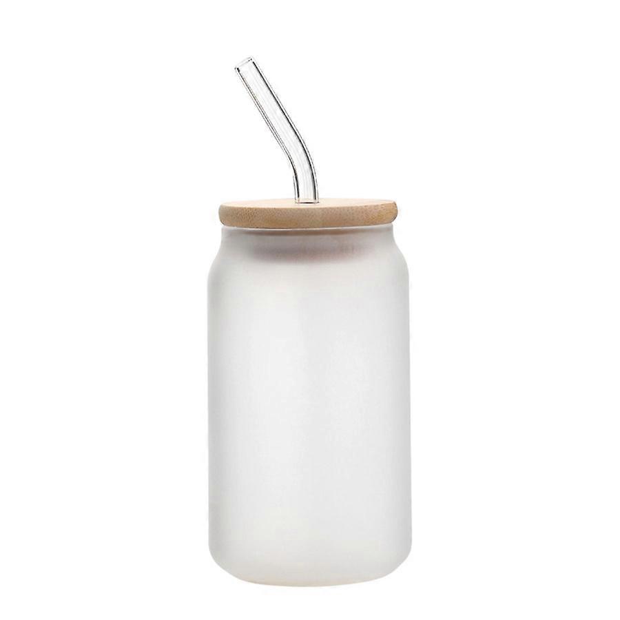 395ml Frosted Borosilicate Glass Mason Cup with Lid