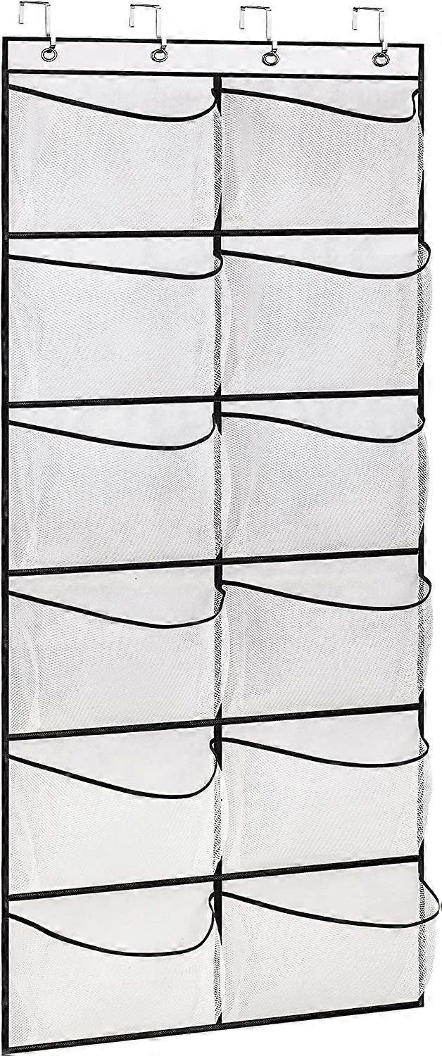 Door shoe rack, 12 mesh bags, wardrobe back storage rack, door hook, non-slip bracket