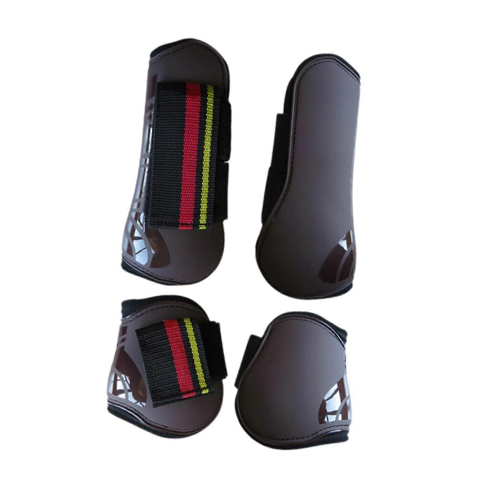 4Pcs μπότες τένοντα αλόγων τυλίγει για ιππικούς αγώνες ιππασίας επιδόσεων κόκκινο