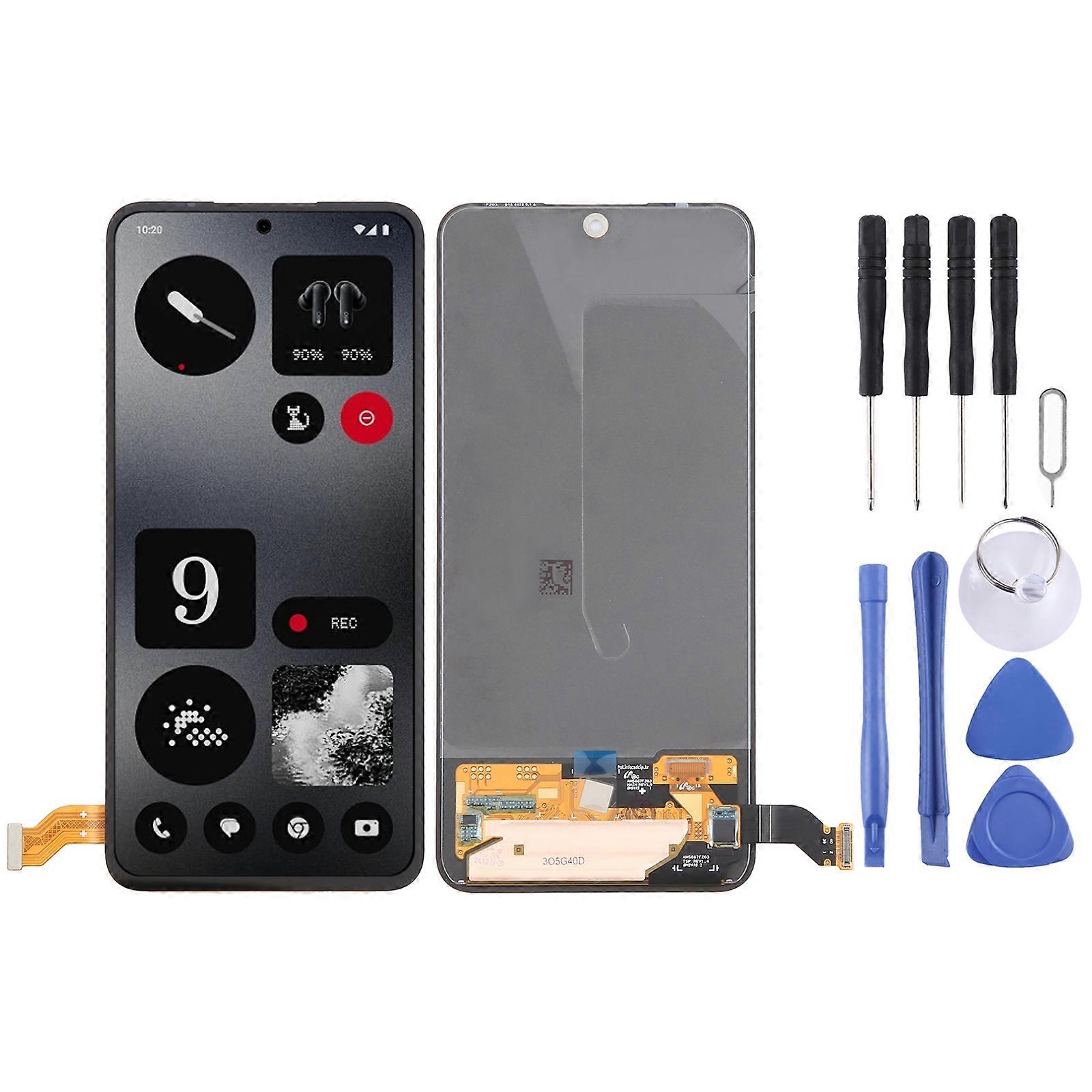 For Nothing CMF Phone 1 شاشة LCD OLED متوافقة مع محول الأرقام التجميع الكامل (أسود)