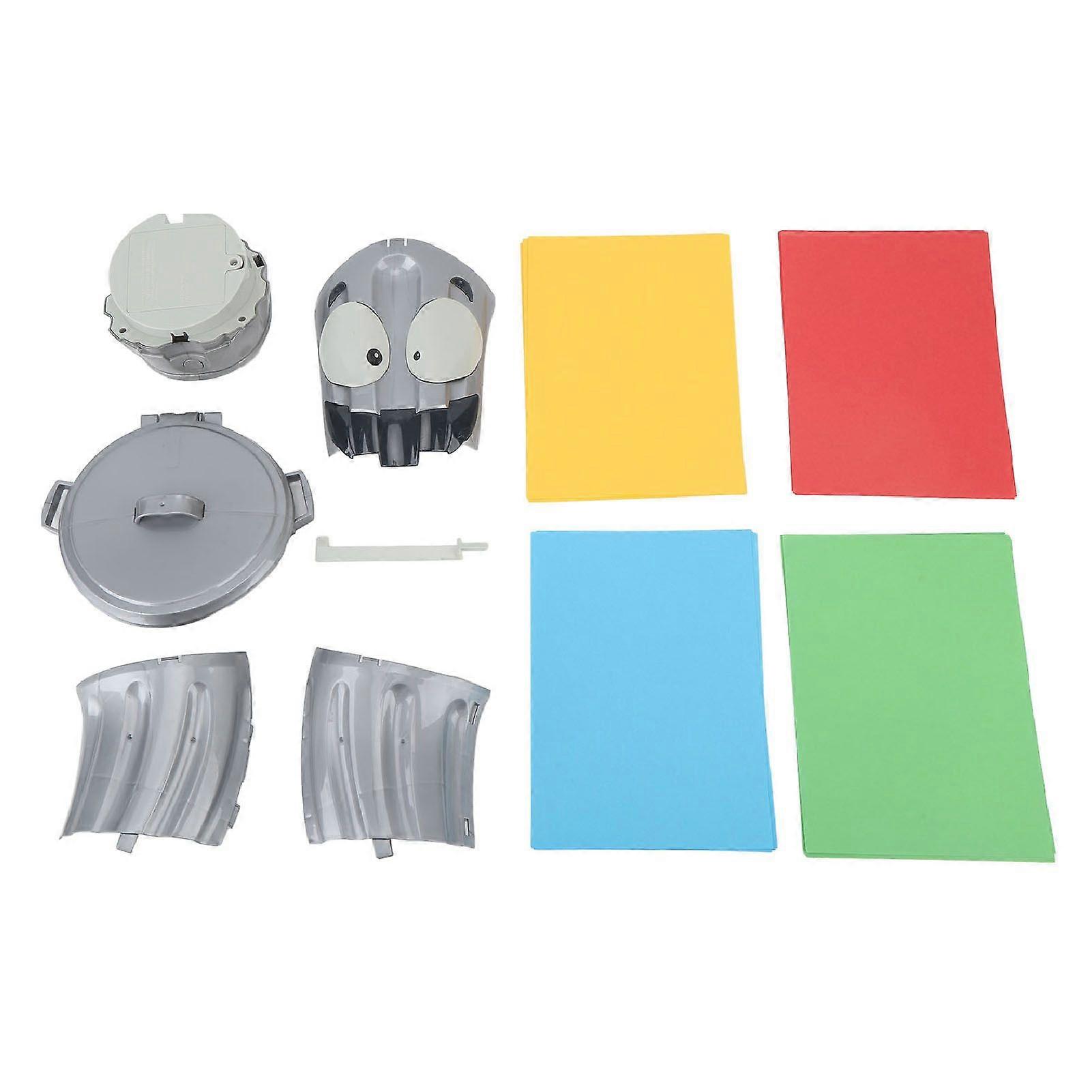 Trash Can Basketball Set Goal Hoop Game Toy Fuuny Interactive Plastic Indoor Toy Game for Toddler Kids Gray(Without Battery)