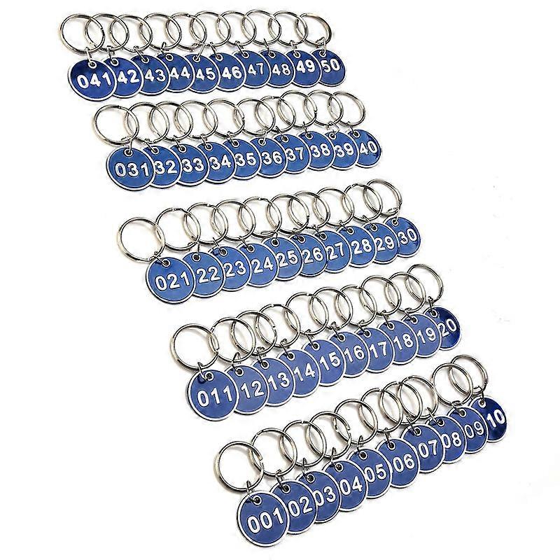 1-100 Numbers Key Chain Numbers Tags Locker Gym Key Rings Engraved Number With Key Rings Key Ring Aluminum Numbers Tag