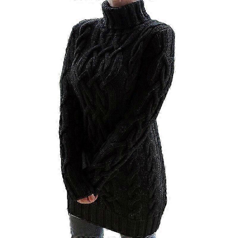 Pull épais à col roulé et manches longues pour femme, style rétro, collection automne-hiver