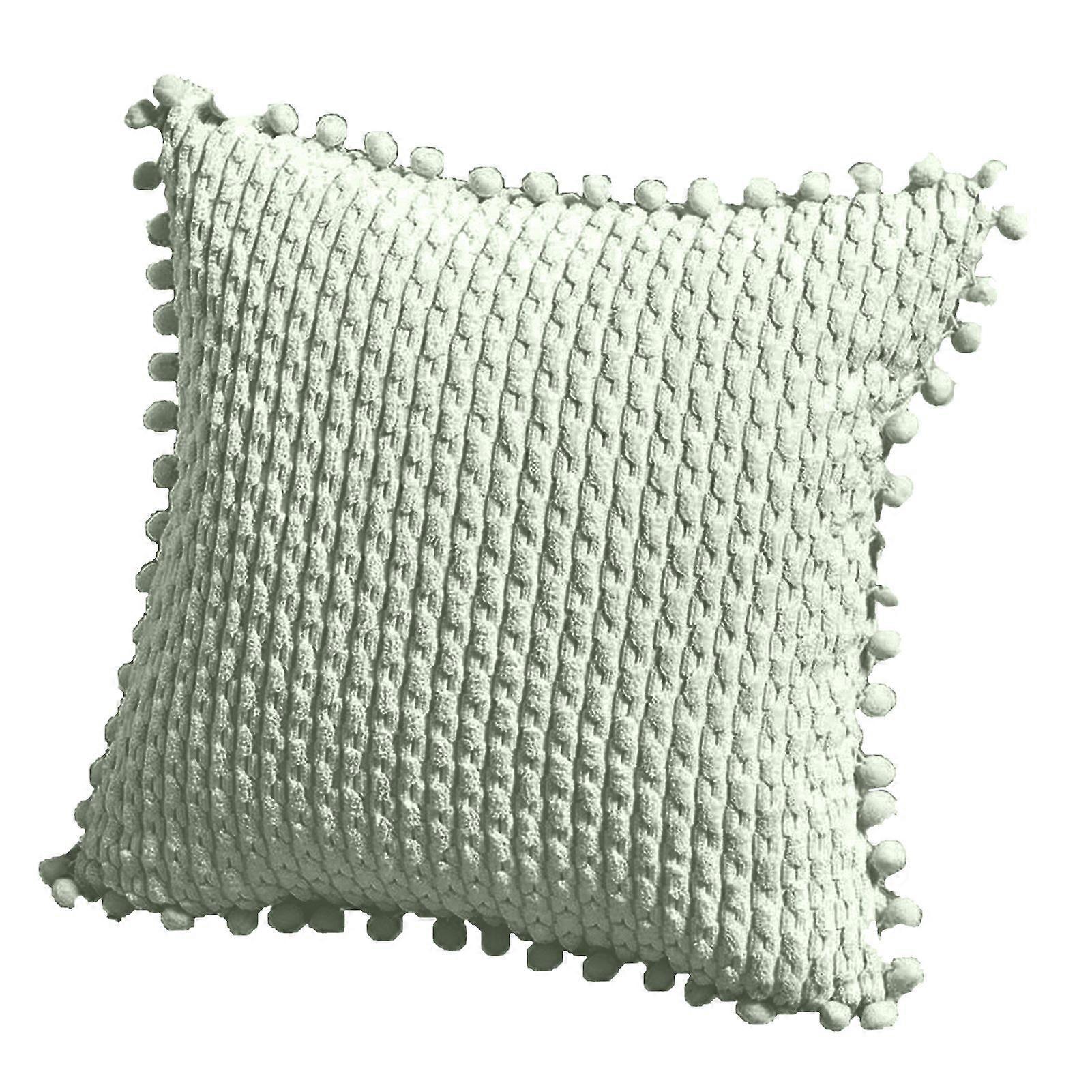 Pillow Cover Invisible Zipper Dust-proof Plush 45x45cm Nordic Style Cushion Case with Tassel Ball Home Decor