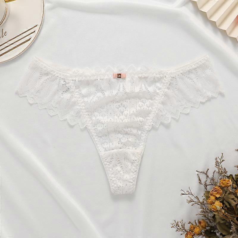 Sexy Lace Low Waist T Pants Women's Breathable Cross Belt Hollow Seamless Temptation Transparent Underwear