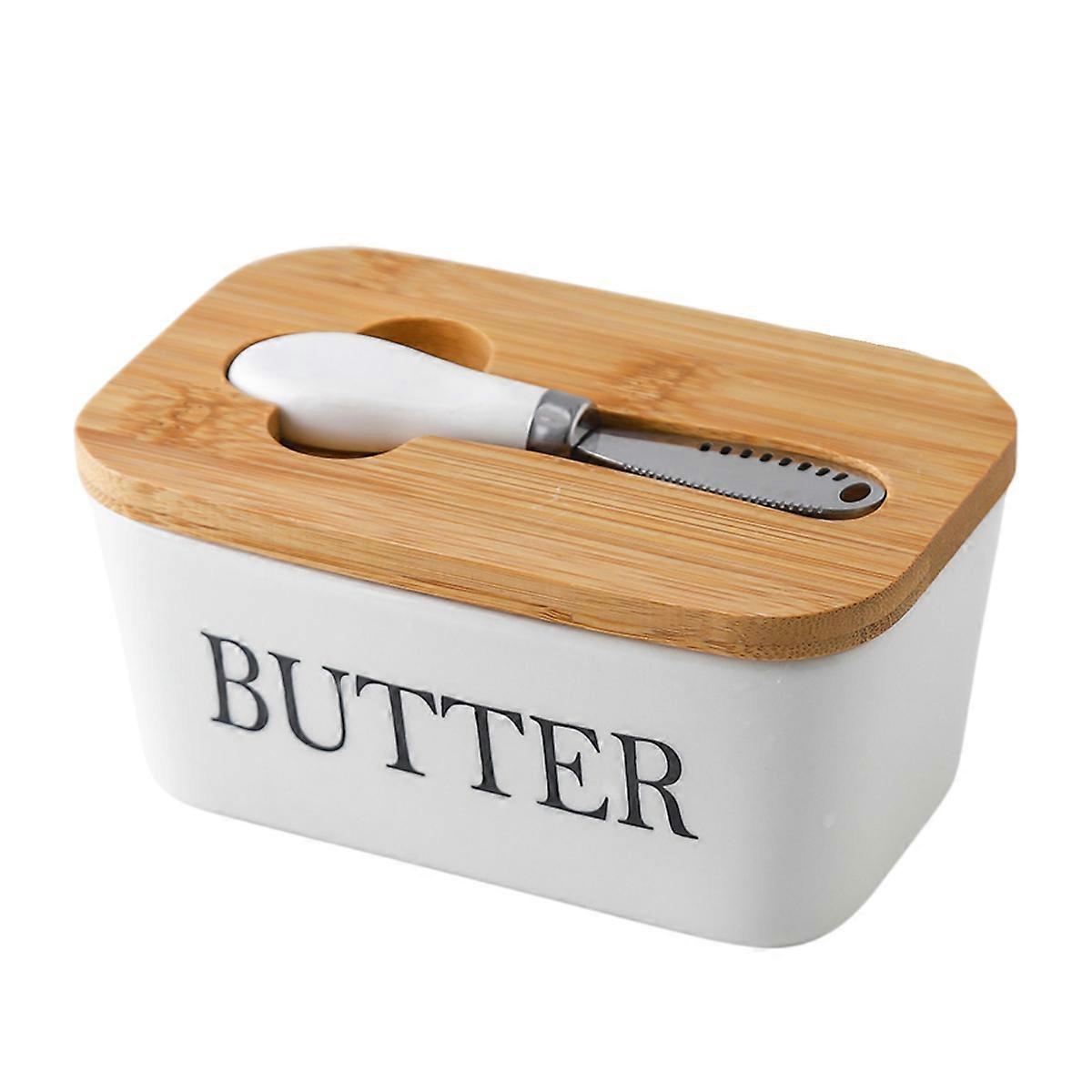 Smørbrett, metallstativ, kniv i rustfritt stål, kjøkkenbeholder