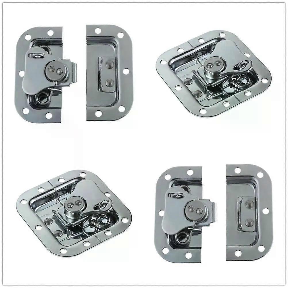 4pcs Metal Butterfly Twist Latch 82*77mm Built-in Invisible Lock Spring Loaded Recessed Buckle Flight Box Chest Toolbox Cabinet