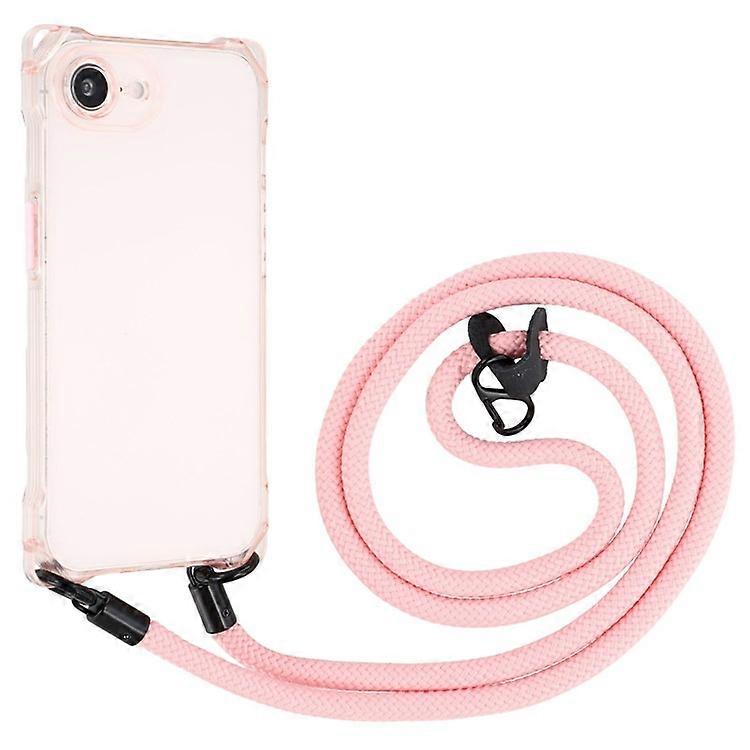 Compatible For iPhone 16e Phone Case Four Corner Drop-Proof TPU Back Cover with Long Strap