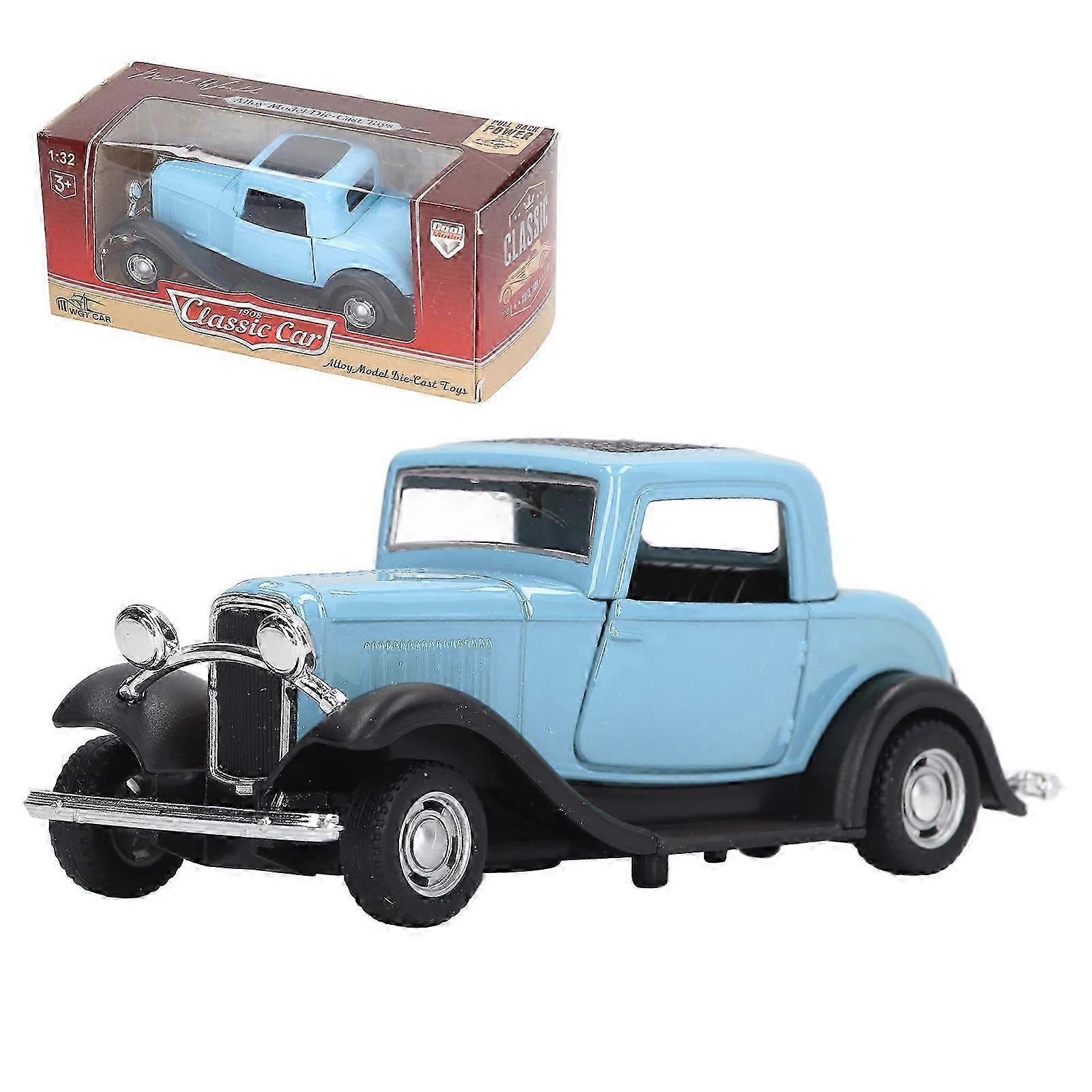 1:32 Classic Car Model Alloy Vintage Simulation Toy Antique Pullback Opened Doors Model