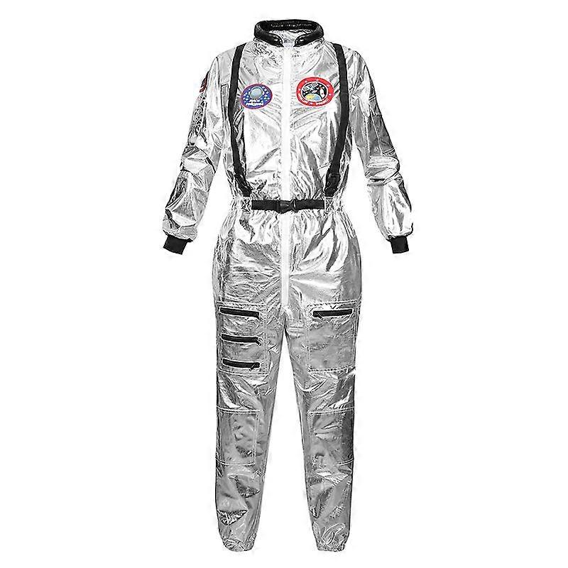 Astronaut Kostüm Erwachsene Silber Raumfahrer Kostüm Plus Size Damen Raumanzug Party Ankleide Kostüm Astronautenanzug Erwachsene Weiß