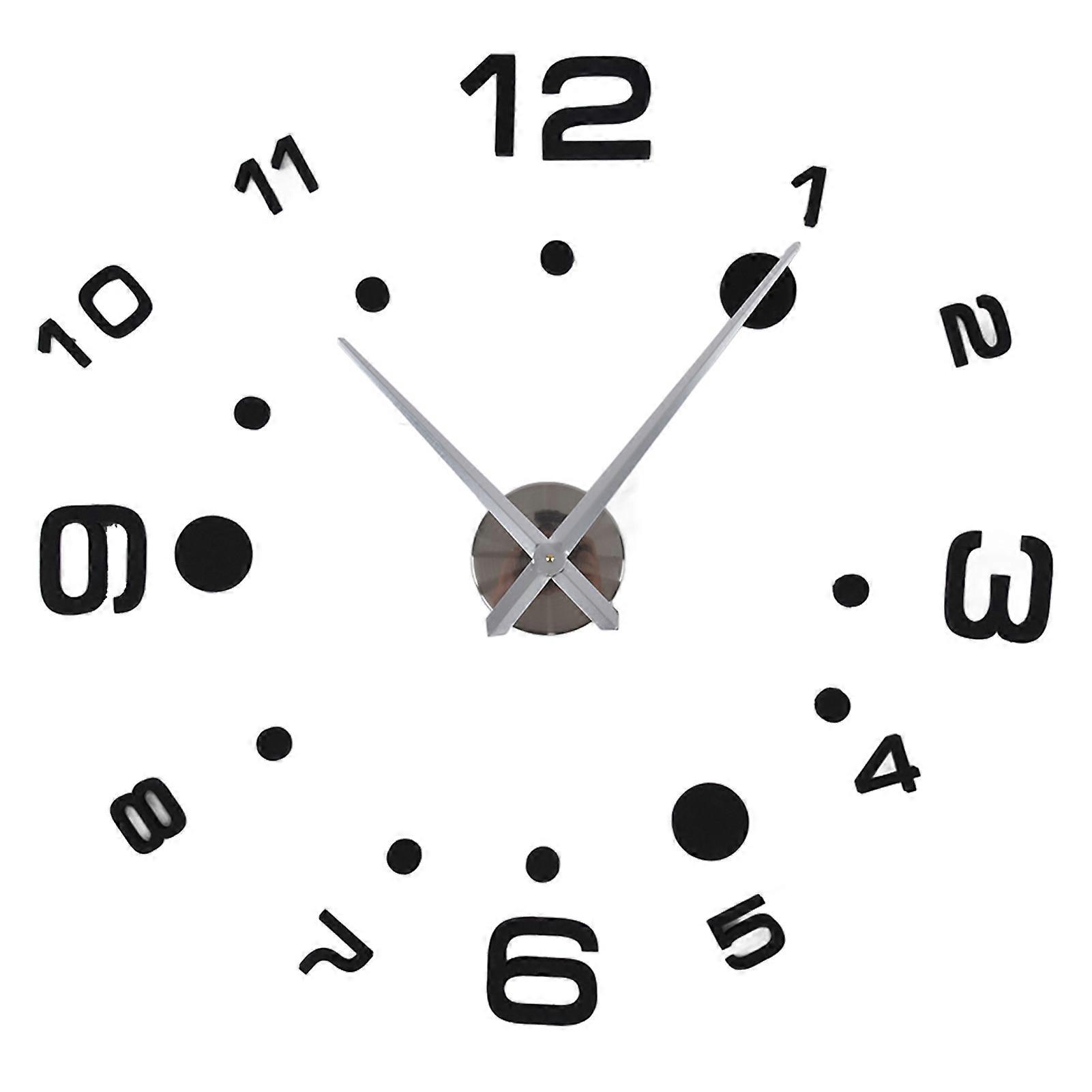 3D DIY Digital Wall Clock Kit with Adhesive Sticker Scale for Home Decoration, Modern Design, Easy Assembly, Large Size