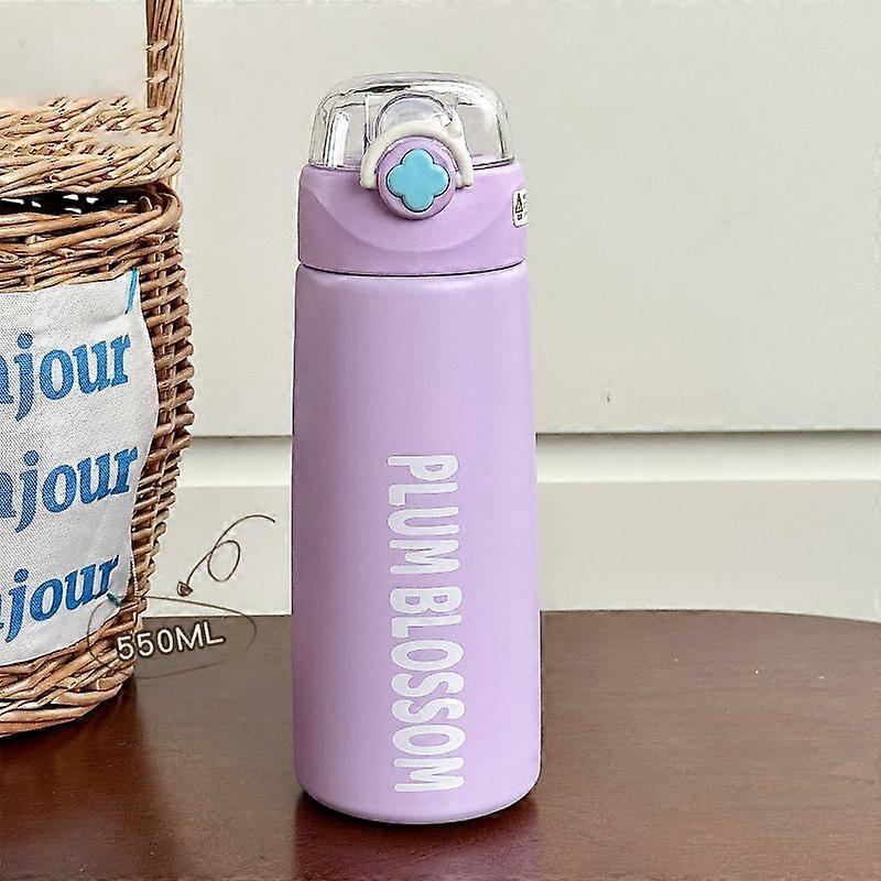 18oz/550Ml Stainless Steel Vacuum Insulated Water Bottle,Leakproof,BPA Free-Purple