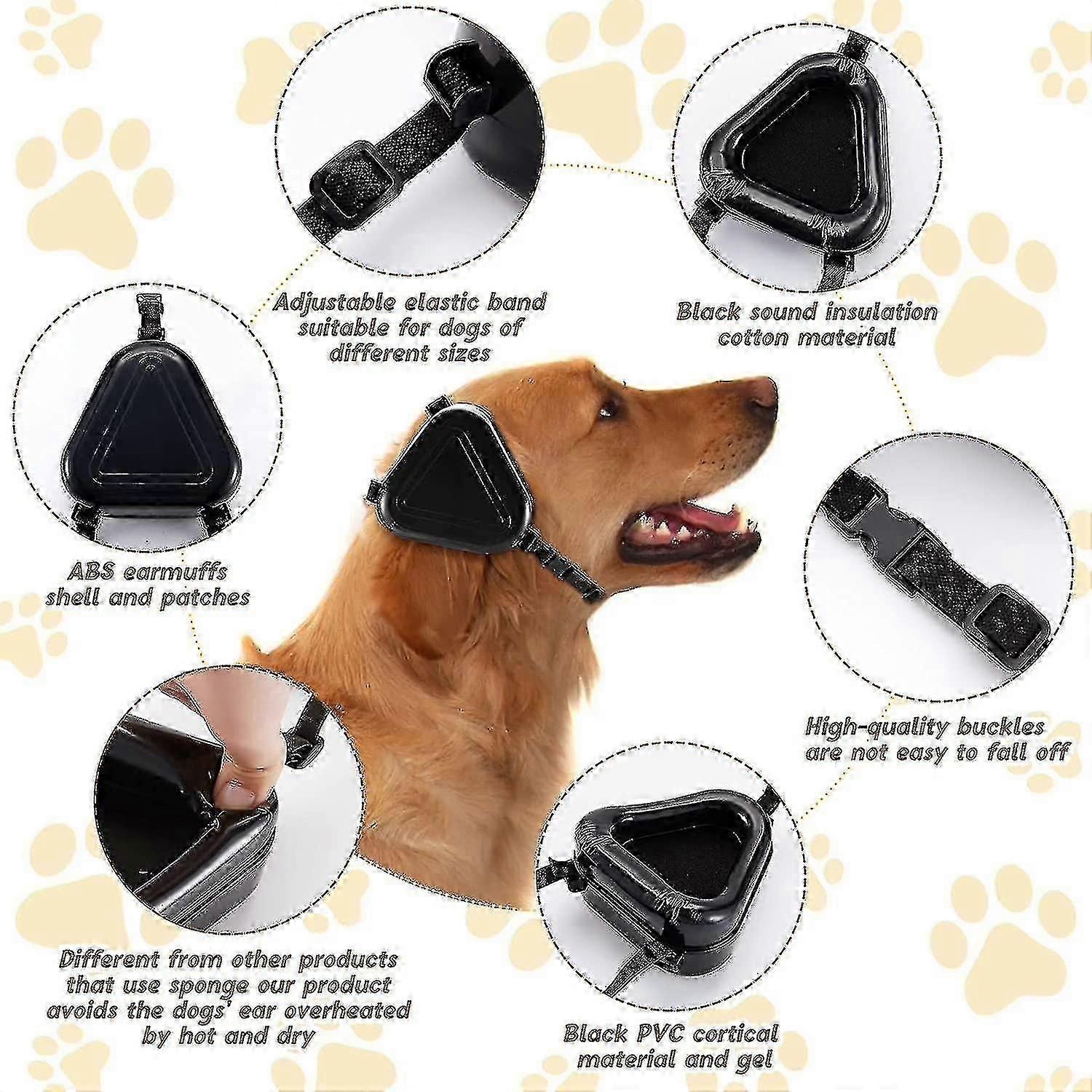 Cache-oreilles pour chien pour feux d'artifice, protection auditive antibruit, confort réglable