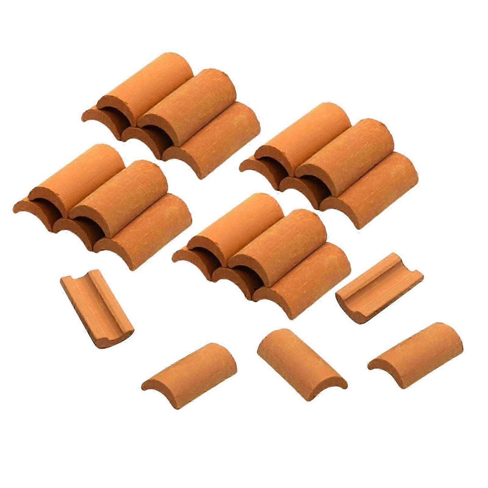 25Pcs Mini Red Roof Tiles Model Building Set Miniature Tiles Figurine Landscaping DIY Fairy Garden Accessories B js