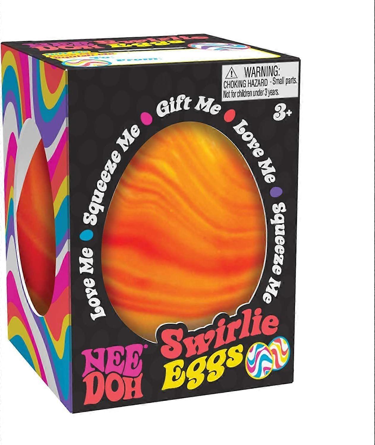 Schylling NeeDoh Swirlie Egg - Sensory Squeeze Toy - 満足のいく生地の詰め物 - 2.5 高さ - 色は異なる場合があります (1 個入り)
