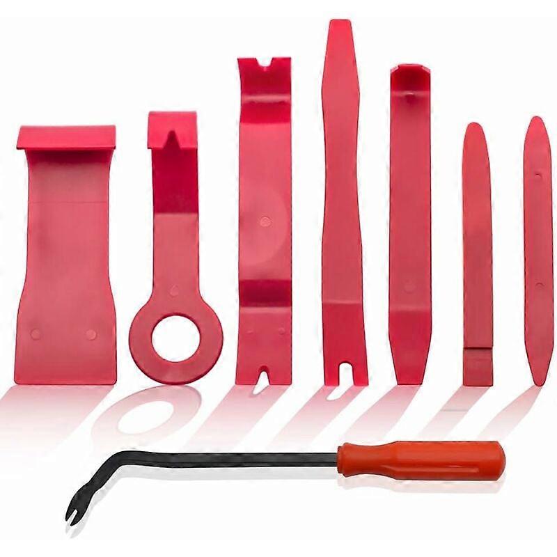 Fastener Remover Pry Bar Kit, 8PCS Ergonomically Designed For Safe And Easy Car Panel Removal, Impact Resistant Nylon Fiber Ensures Durability And