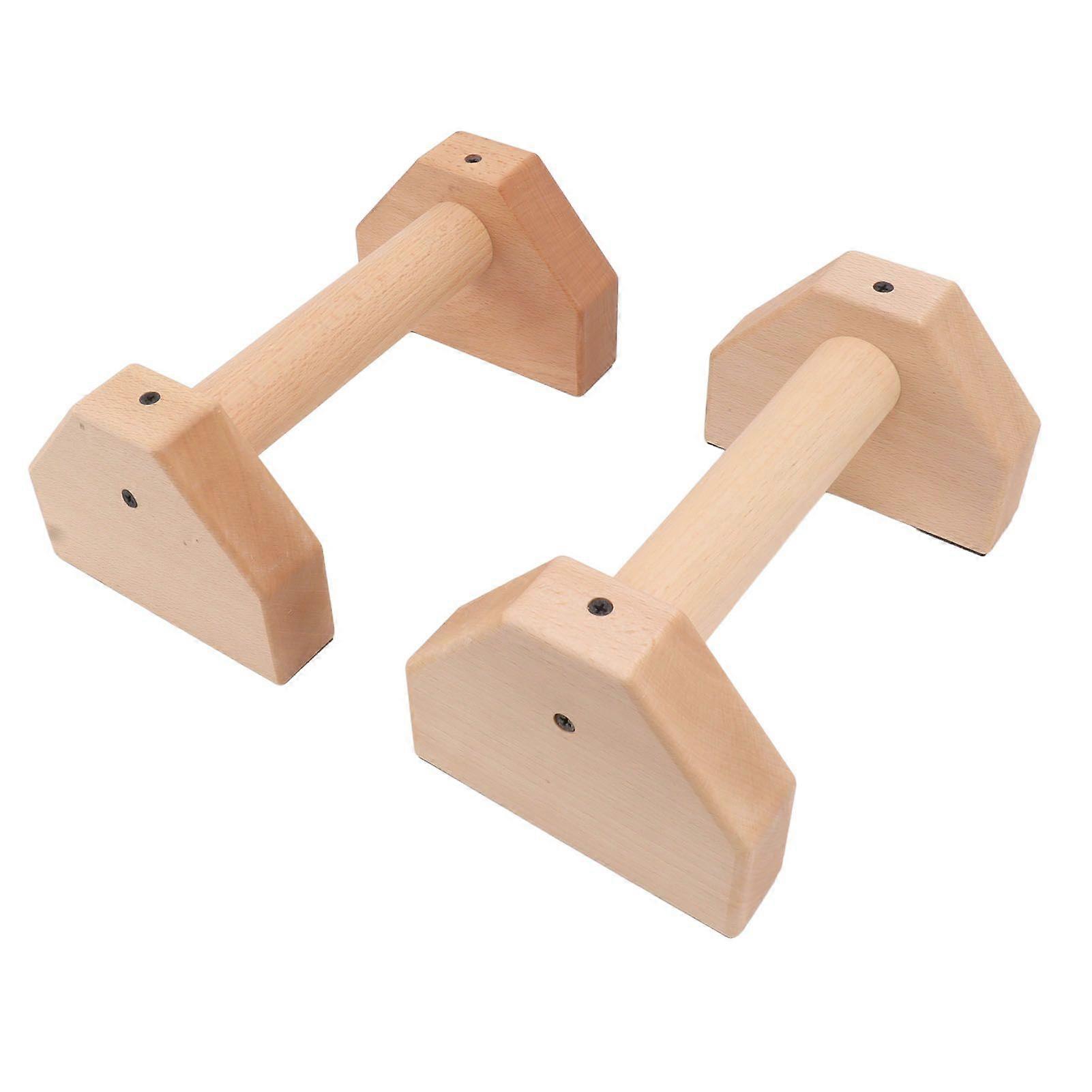 2pcs ξύλινες ωθήσεις επάνω λαβές αντιολισθητικές μπάρες Parallettes χειρολαβών pushup φραγμών για το εσωτερικό υπαίθριο 25cm/9.8in