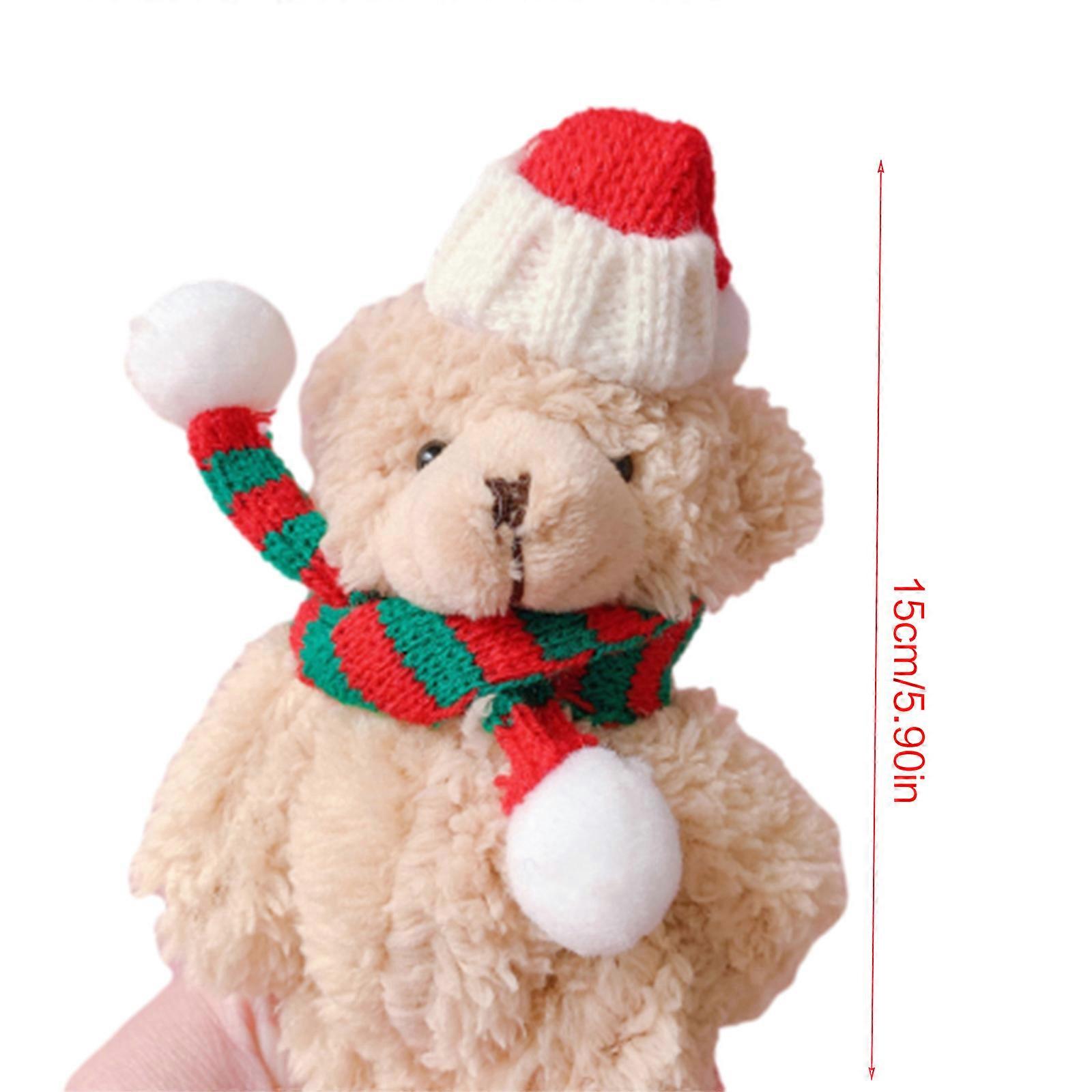 クリスマスオーナメントハンギングぬいぐるみクマの形の装飾パーティーホームオフィスCa赤い茶色のクマのための人形のためのお祝いシーズンペンダント