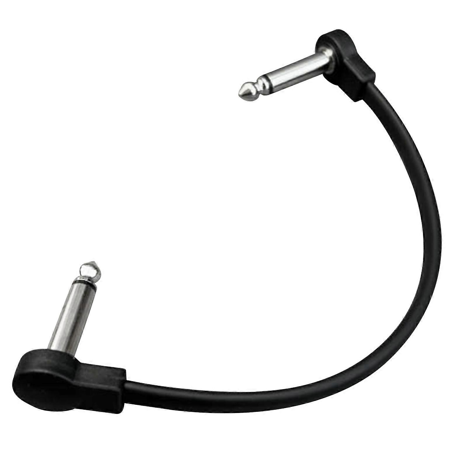 Gitarrkablar 6,35 mm rätvinkliga gitarreffektpedalkablar Lågbrusiga och bra kvalitetsgitarreffektpedaler kontakt 15 cm svart