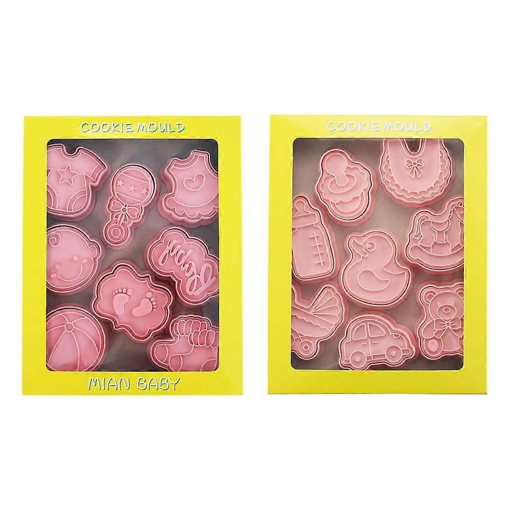 Set of 16 Babies Theme Cookie Cutters PP Material Pressable Biscuit Cutters