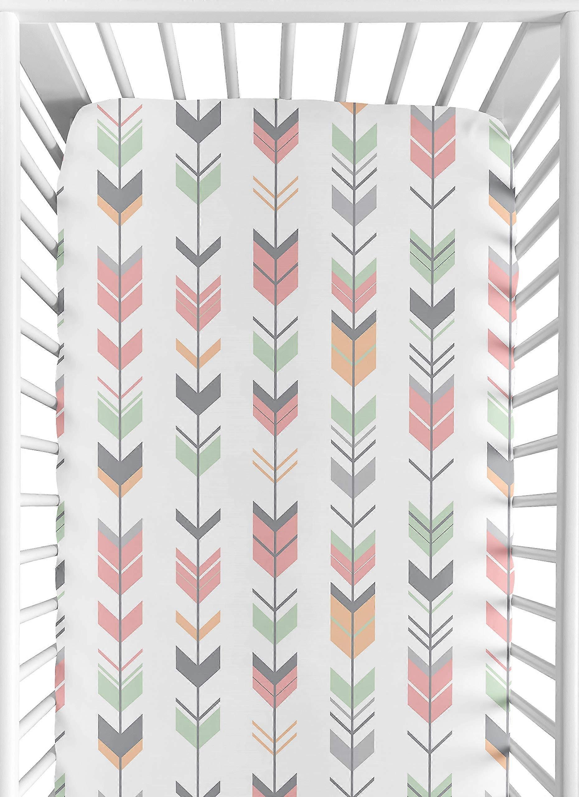 Fitted Arrow Print Crib Sheet for Baby Bedding Toddler Bedding Fits Standard Crib Mattress Elastic Fit