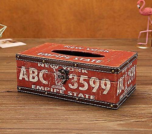 Vintage Chic Shabby Wooden Rectangular Tissue Box Holder for Home Decor, Handmade Storage Solution in Rustic Style