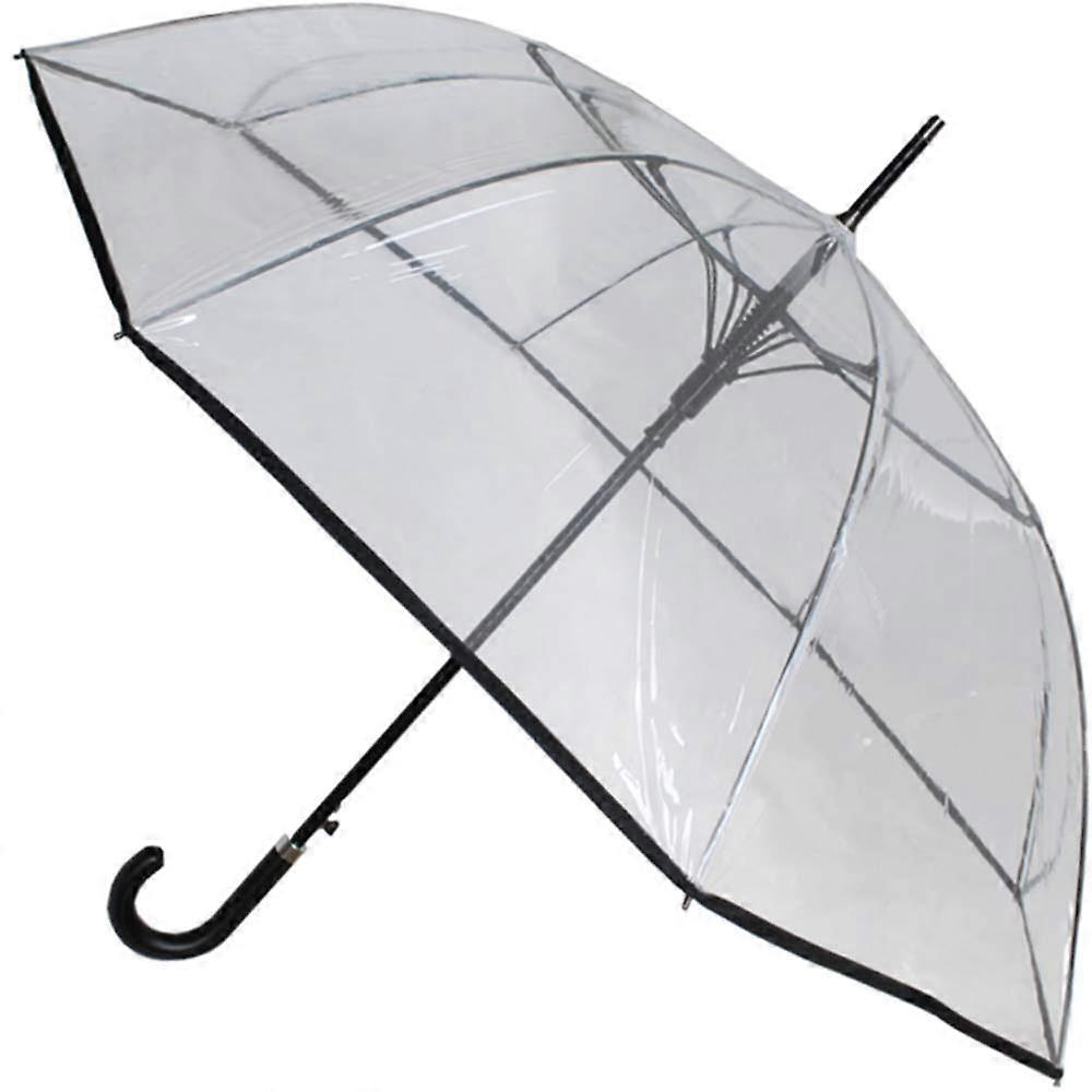 Windproof 60MPH EXTRA STRONG Umbrella with Reinforced Fiberglass Frame for StormDefender Clear Canopy Auto Open 43in Diameter 53in Arc