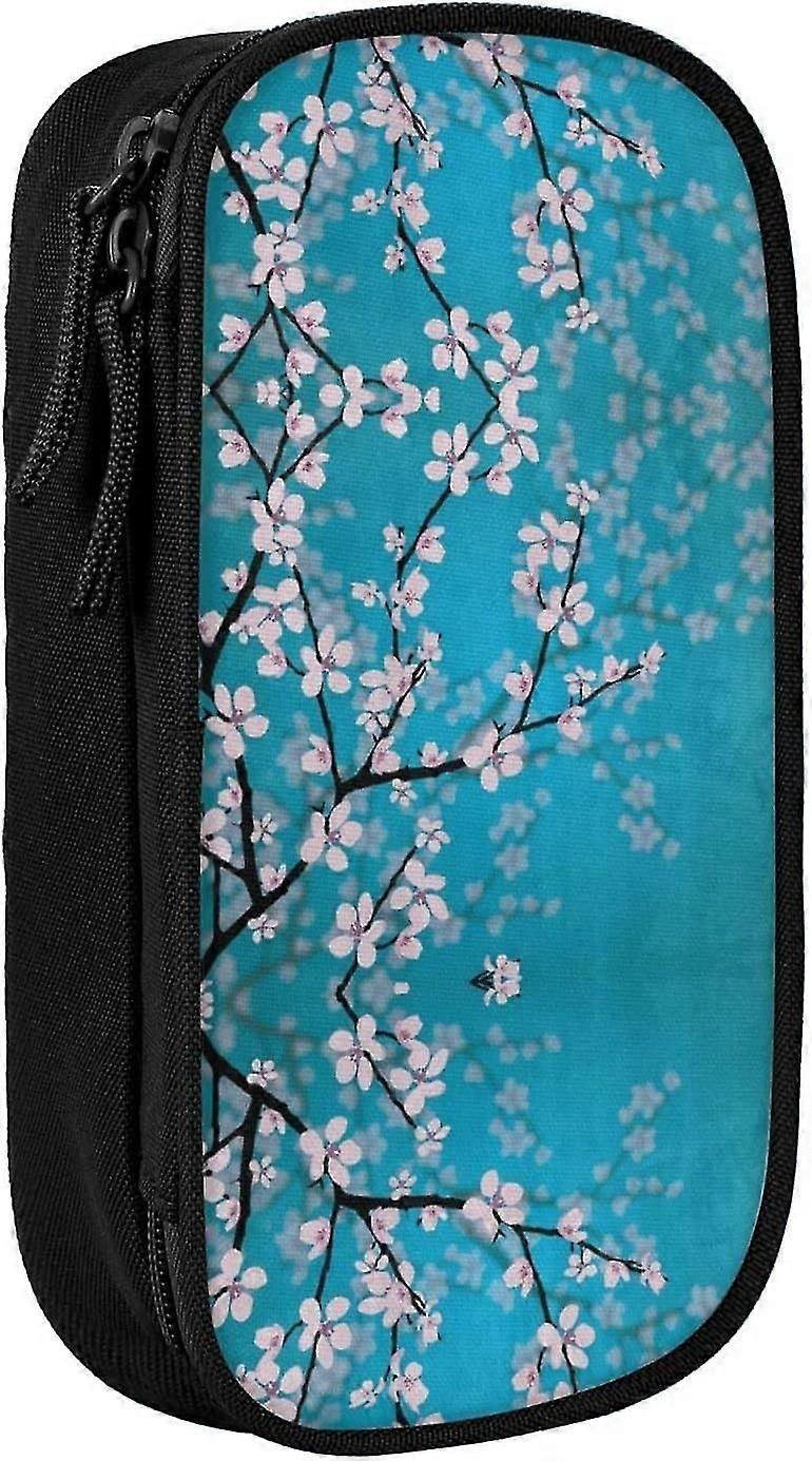 Ιαπωνικά λουλούδια κερασιών τυπωμένα υψηλής χωρητικότητας περίπτωση στυλό μολυβιών, ανθεκτικές περιπτώσεις οργάνωσης κιβωτίων σακουλών τσαντών μολυβιών, για άνδρες Γυναίκες62339