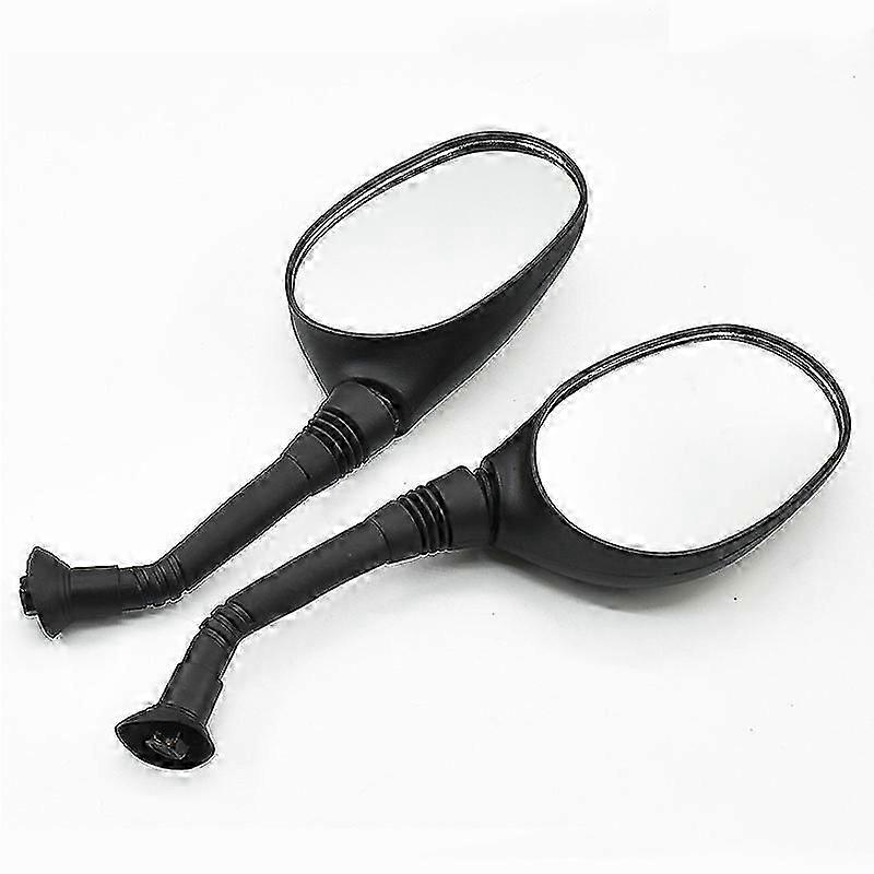 Qx 2pcs 6mm 8mm Motorcycle Rearview Mirror Scooter E-bike Rearview Mirrors Electromobile Back Side Convex Mirror Classic Oval