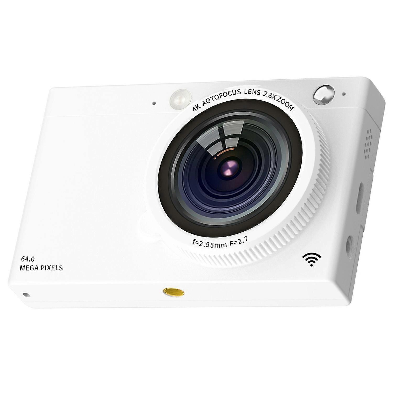 D7 Student Digital Camera 64MP HD CCD WiFi 4K Video Recorder Card Camera with 128GB Memory Card