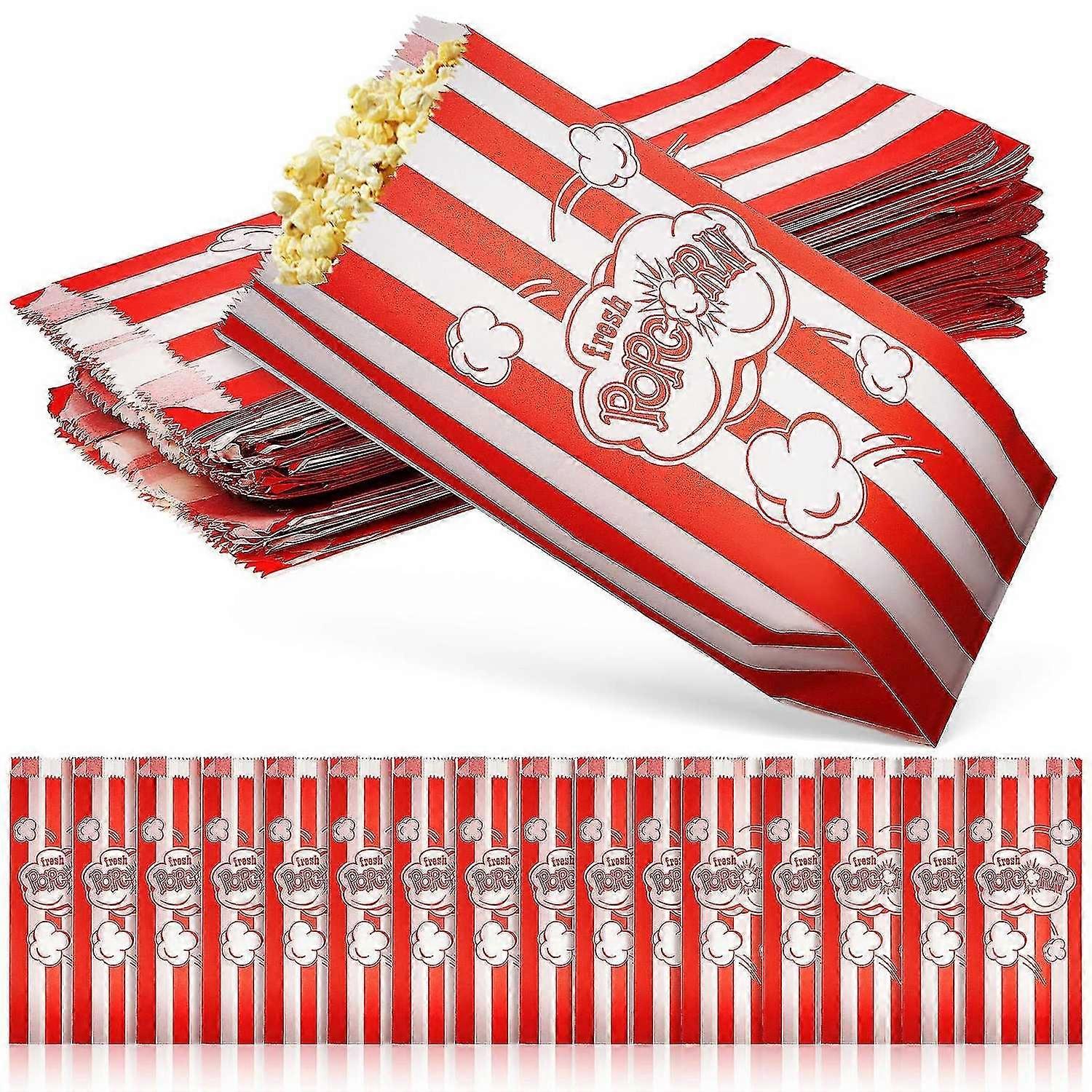 100 buc hârtie Popcorn pungi dungă scrisoare model imprimate tratează pungi pentru bomboane popcorn