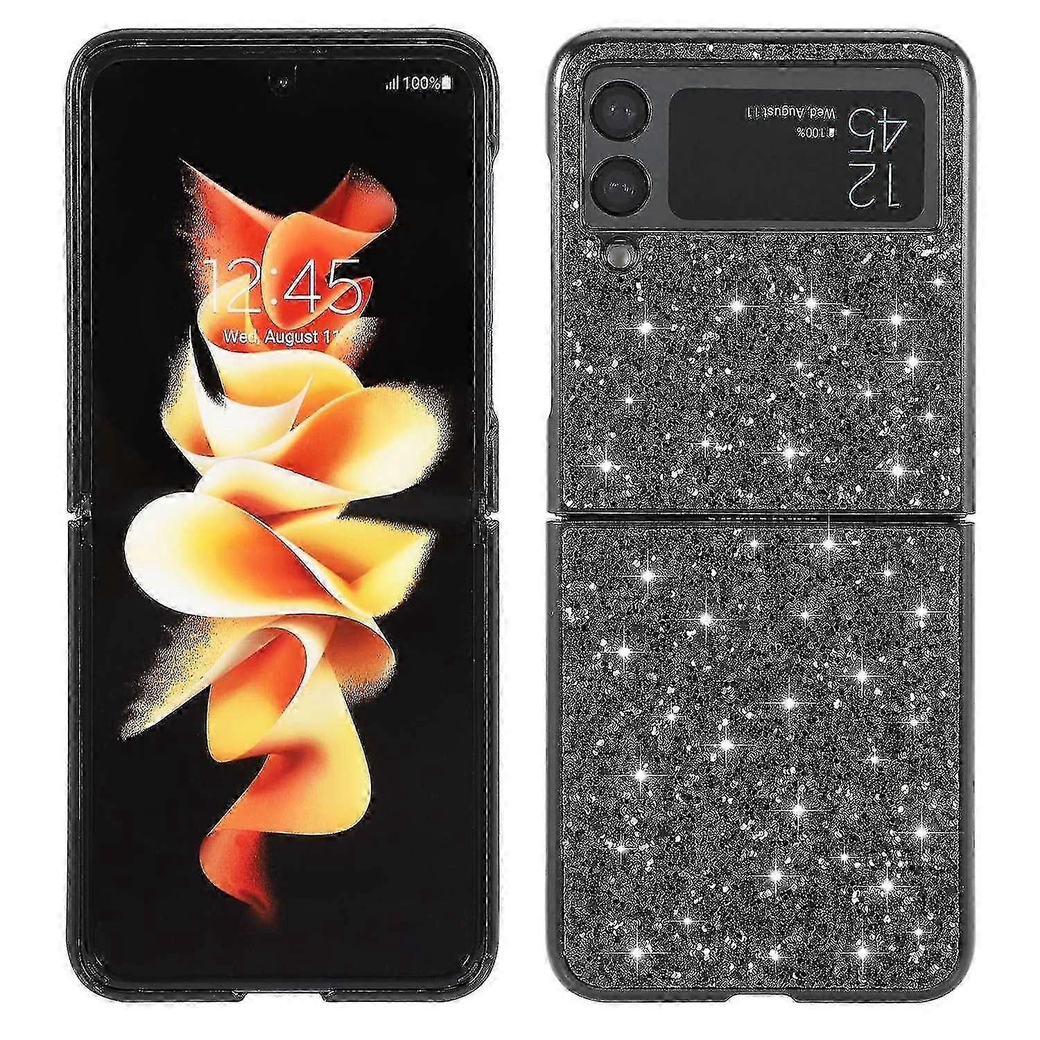 For Samsung Galaxy Z Flip4 5G Glitter Sparkling Case Electroplating TPU Frame Protective Cover Boris