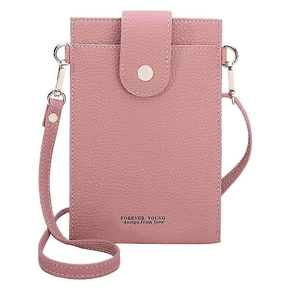 Γυναικεία τσάντα κινητό τηλέφωνο Μικρό ώμο πορτοφόλι κάρτα πορτοφόλι Satchel Pouch-ροζ